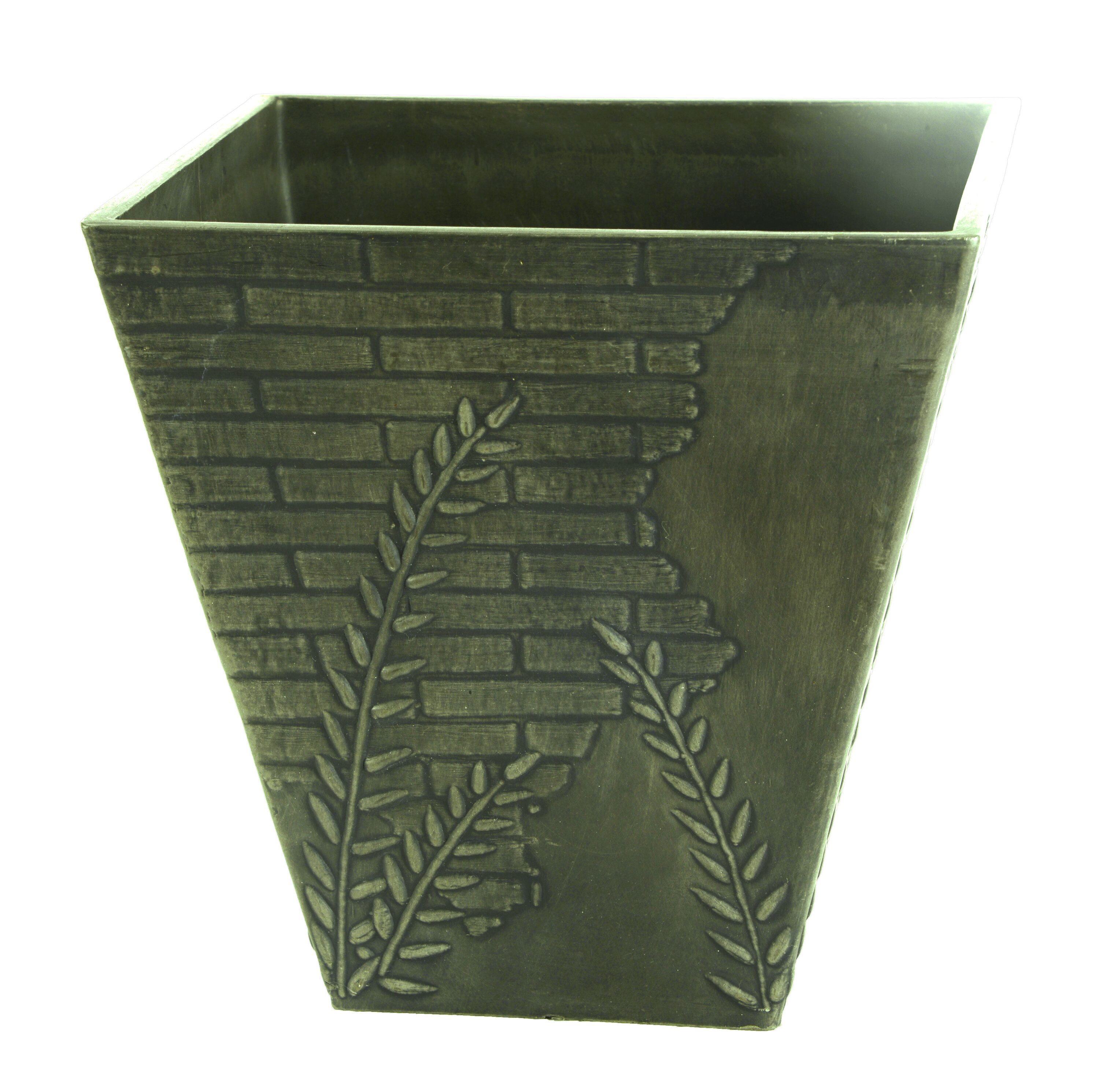 Greenship 10FC30-O-2 2 -Pack Square 11.8-in W x 11.8-in H x 11.8-in D Green Resin Indoor/Outdoor Planter