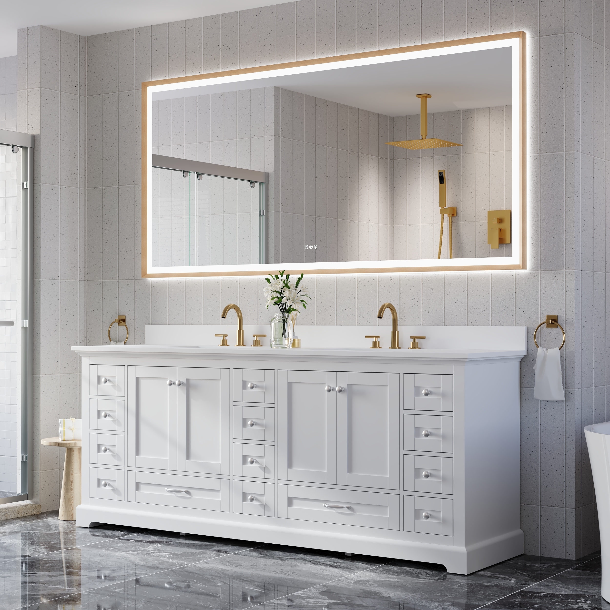 WELLFOR W6FM8440BG Framed-Bath-Mirrors - View #2