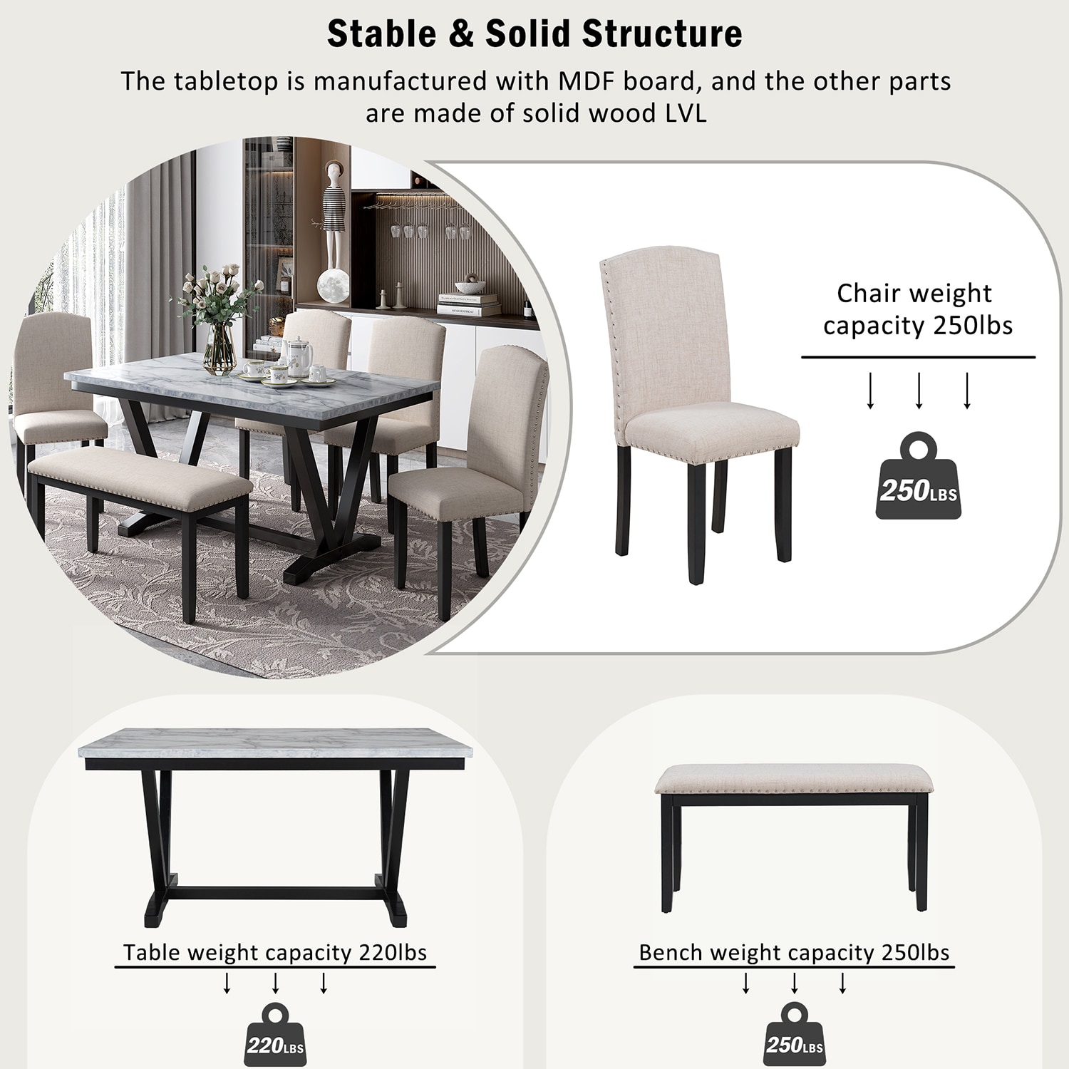 GZMR GZ-N715STAAK Dining-Sets - View #6