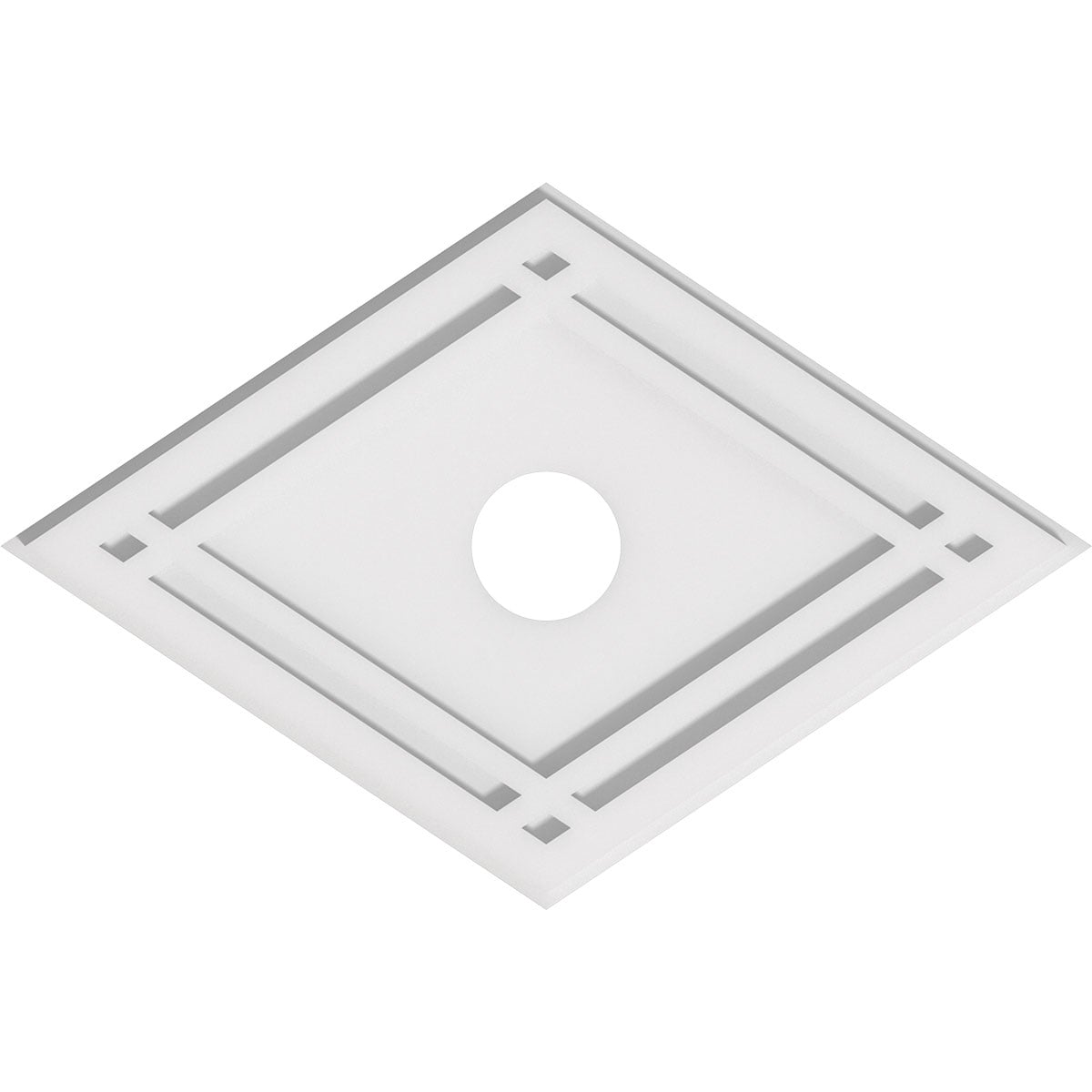 Ekena Millwork CMP22X14DD-03000 Diamond 22-Inches W x 14.625-Inches L Contemporary White PVC Whole Ceiling Medallion