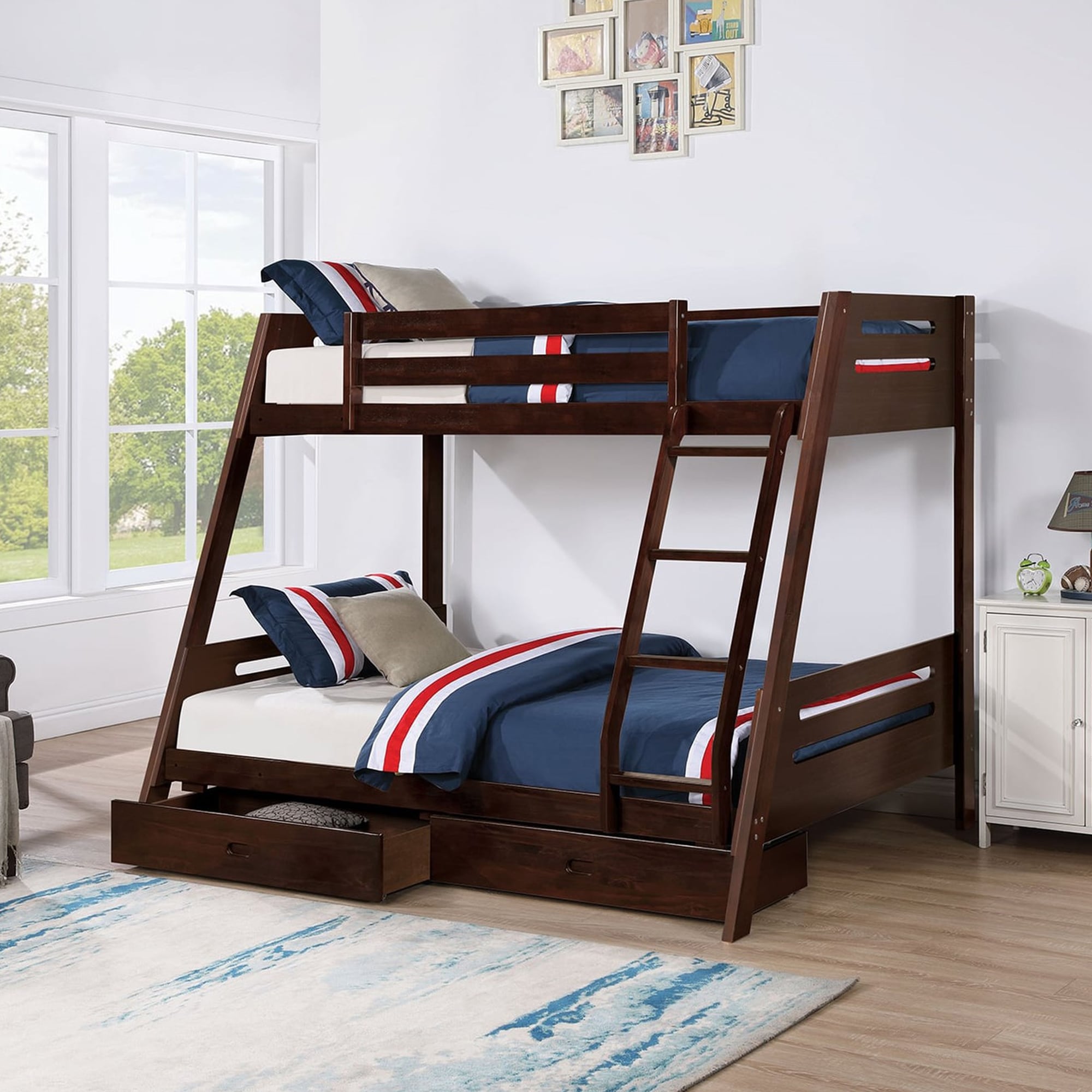 IHOMEadore MDFM-BK003ES Espresso Twin over twin Bunk Bed