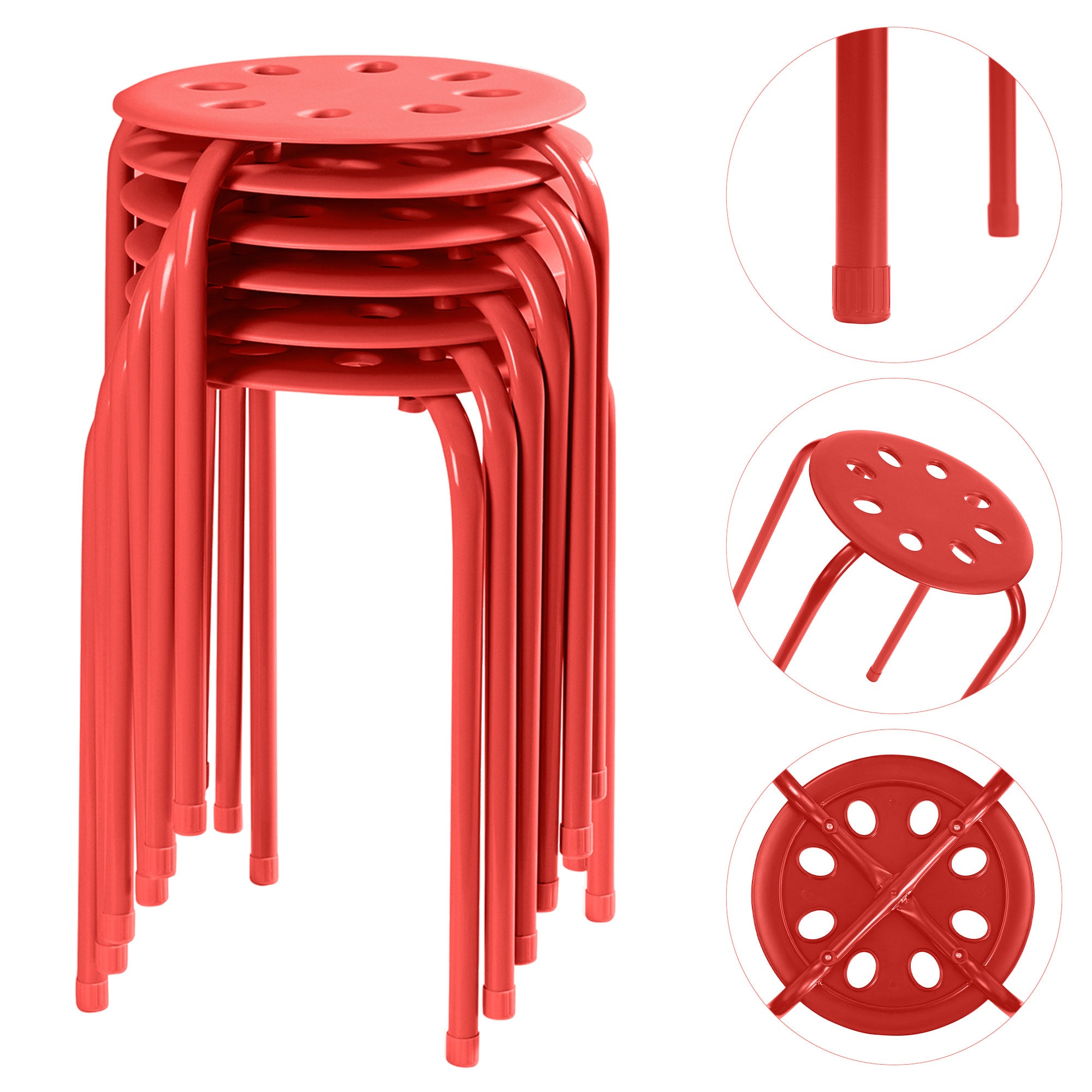 Vecelo LOE-XJM-PRS-RED-A6 stools - View #2