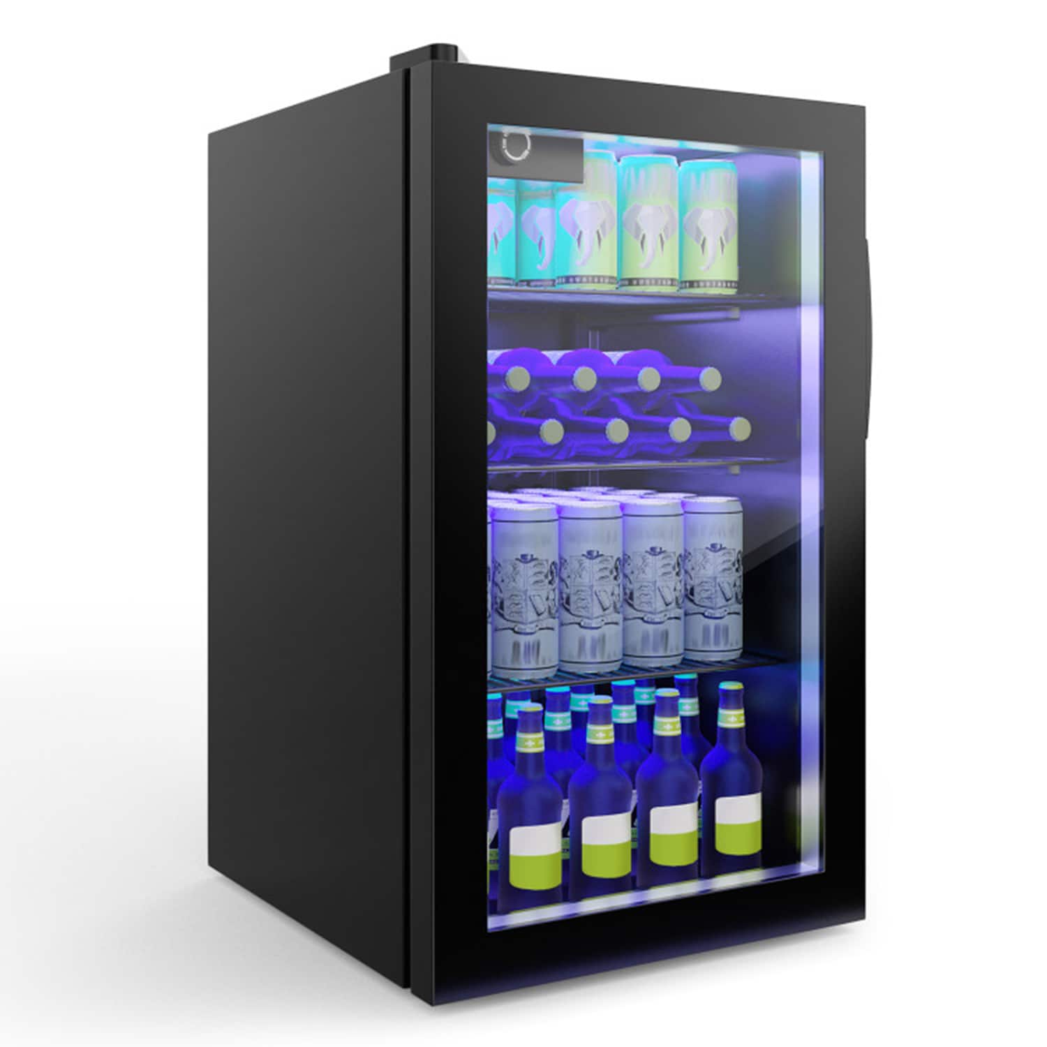 Mondawe OR-ES6570-MRS 17.9-in W 120 -Bottles Black Dual Zone Cooling Freestanding Indoor Wine Cooler