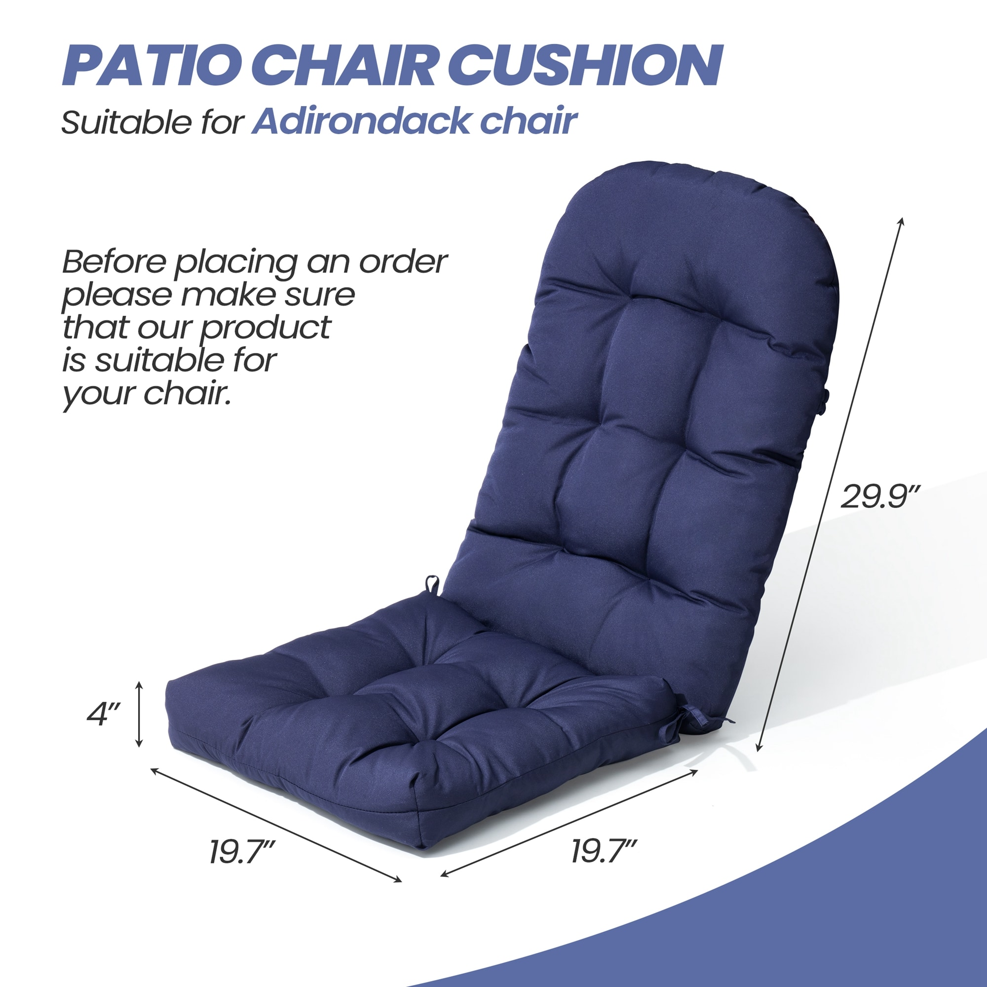 CloudFly CL-CU002NAV-1 Patio-Furniture-Cushions - View #5
