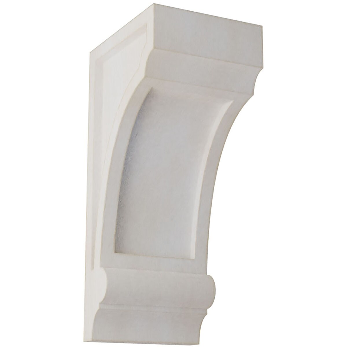 Ekena Millwork CORWD03X04X08DIWH 3.25-in x 4-in x 8-in Vintage Decor Finished Rubberwood White Wood Paintable/Stainable Corbel