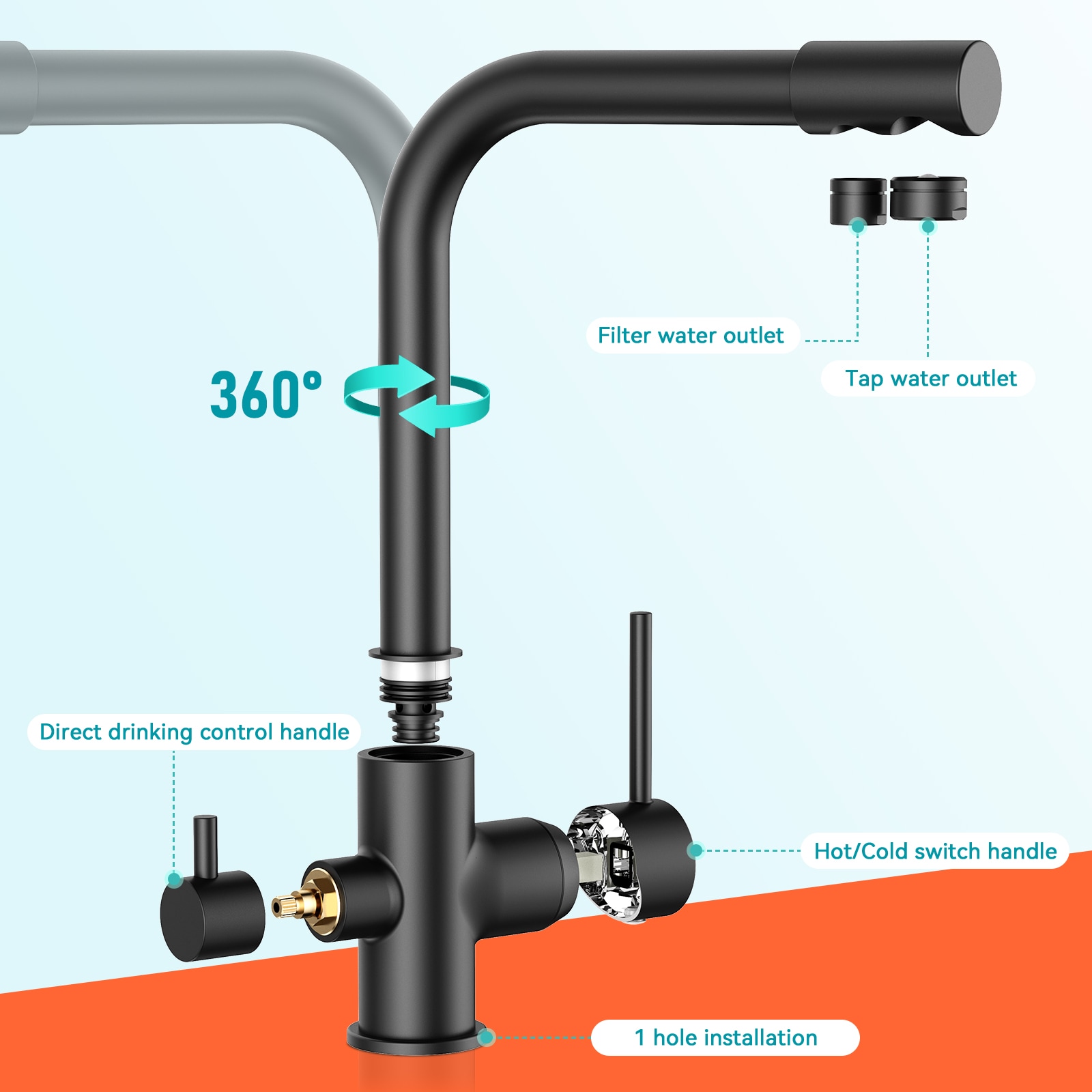 androme AD610B Kitchen-Faucets - View #4