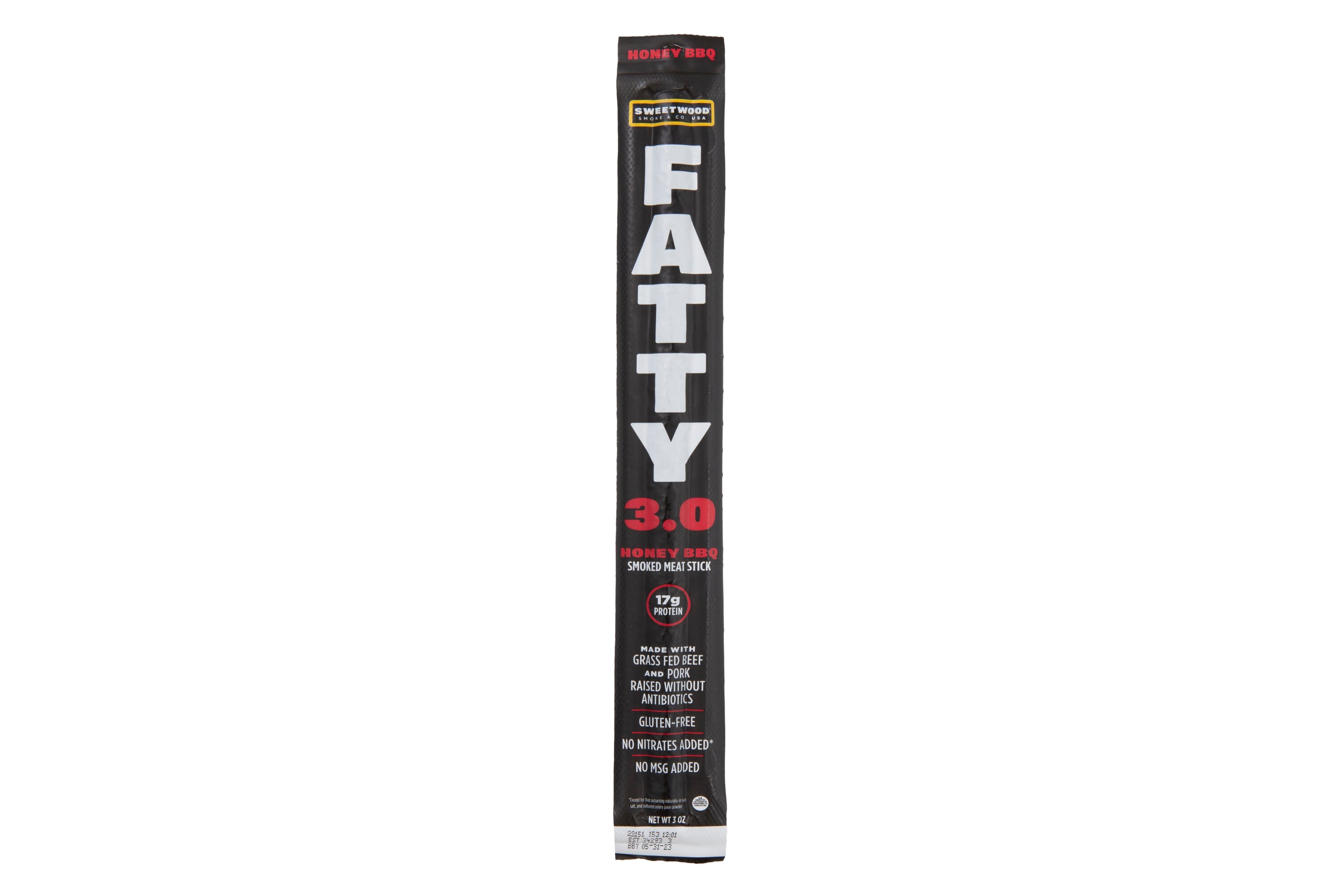 FATTY F024110 Honey BBQ 3-oz Meat Snacks