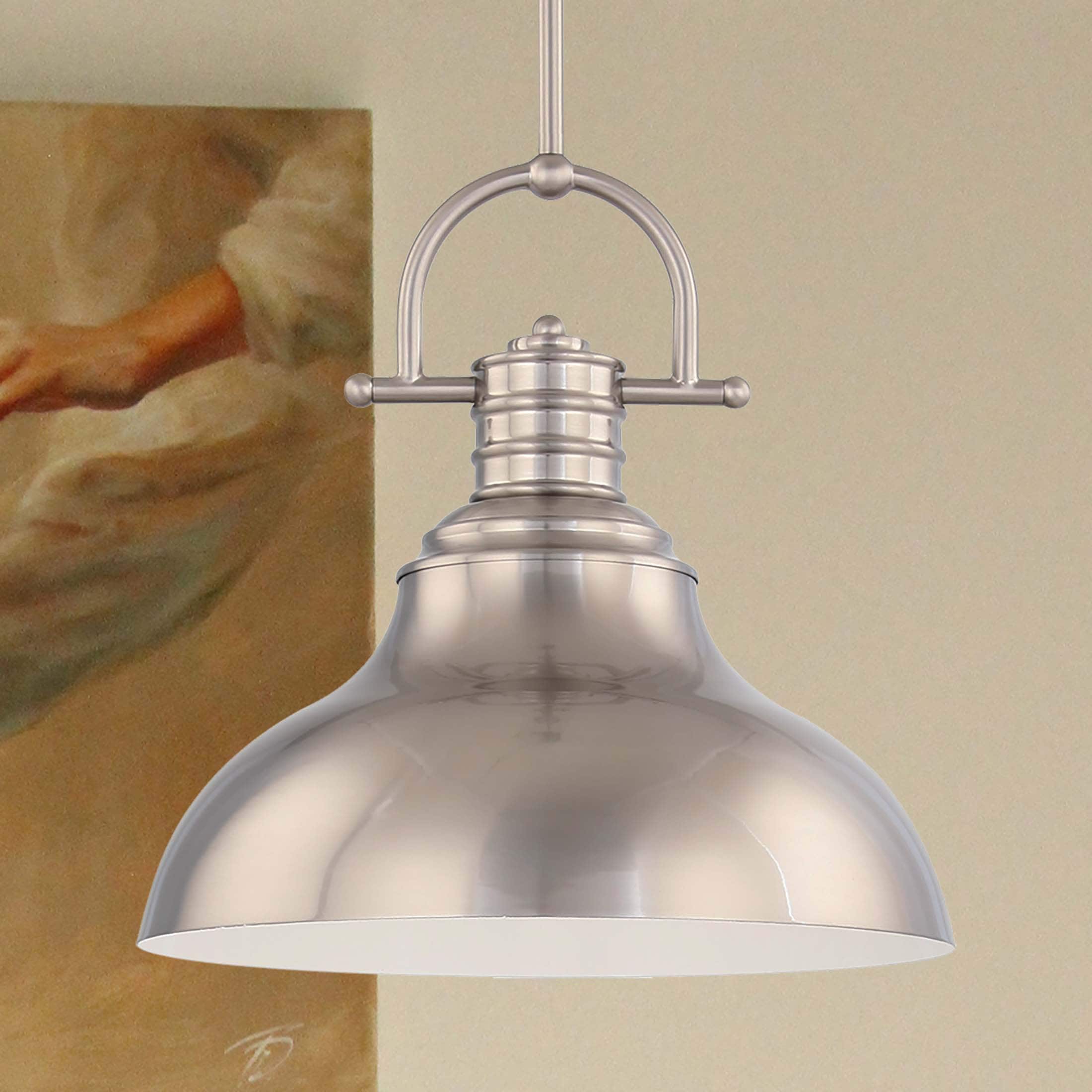 Sleek Modern LED Brushed Nickel Bell-Shaped Pendant Light