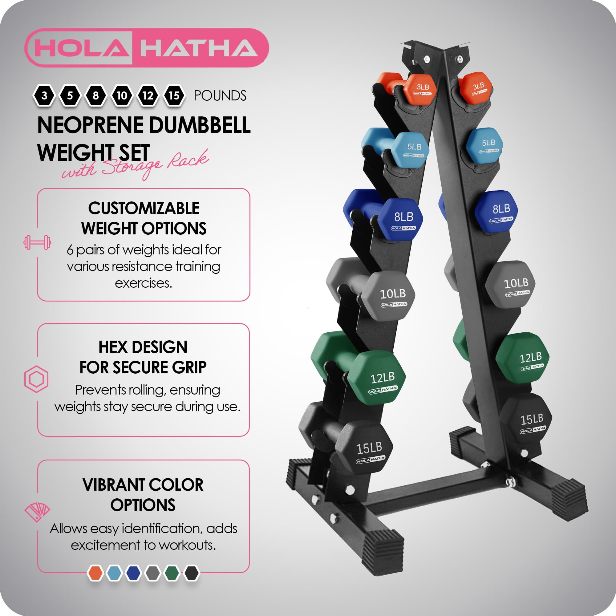 HolaHatha 396478 dumbbells - View #2