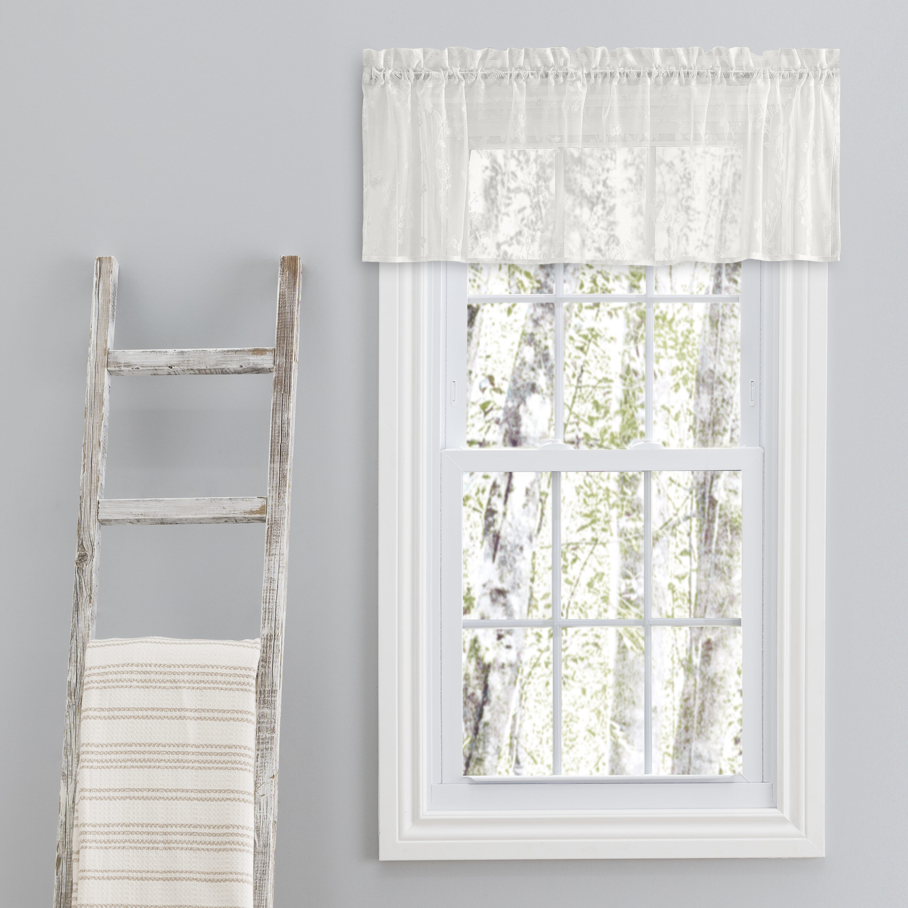 Ricardo Trading 02780-01-014-02 14-Inches Natural Semi-sheer Rod pocket Single curtain panel