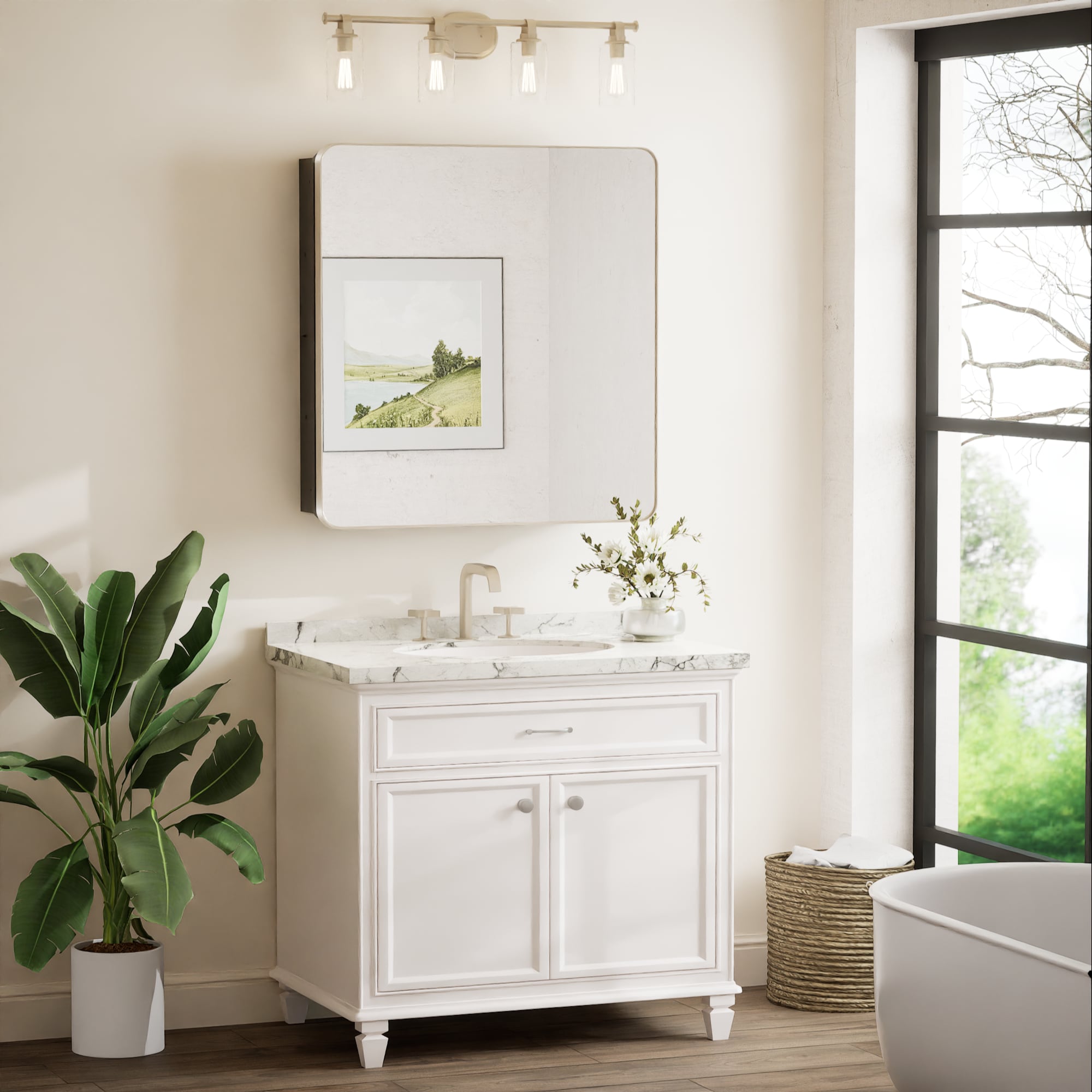 Keonjinn LW-JSKJG-YJ-7681BN Bathroom-Medicine-Cabinets - View #2
