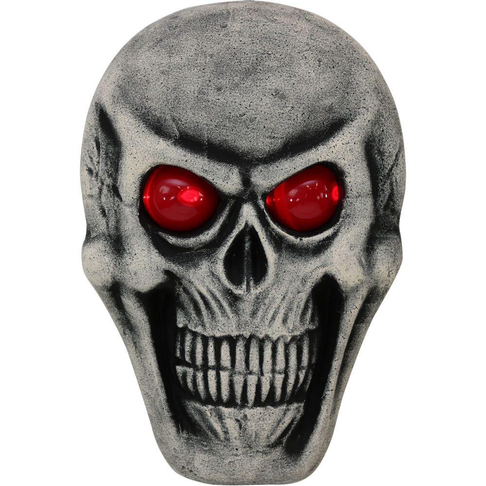 Haunted Hill Farm 20-in Lighted Skull Figurine in the Halloween ...