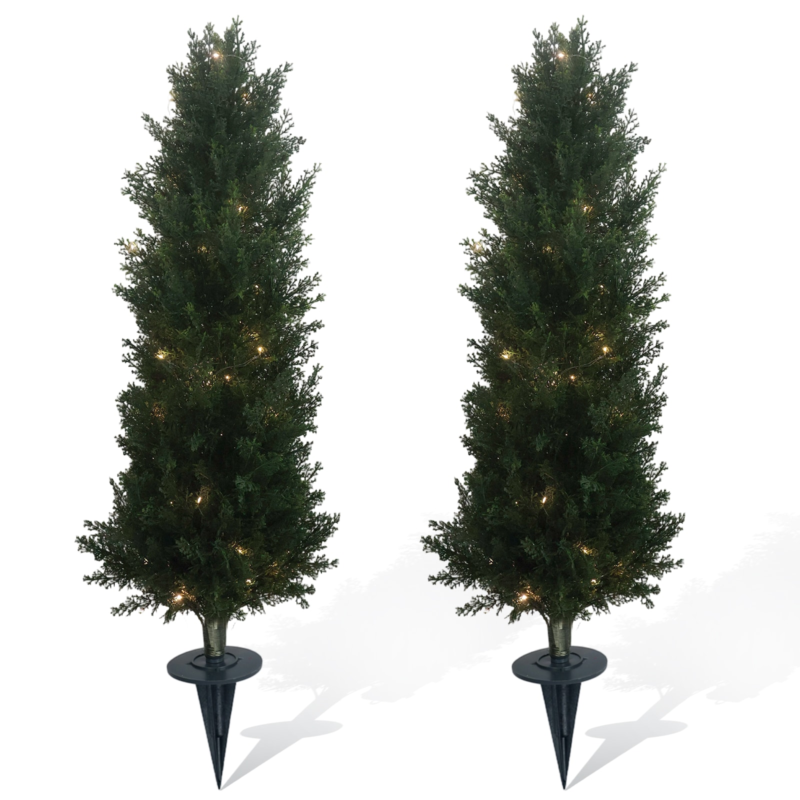 GAOMON 90CM 2PCS PE Artificial Mini Leaf Cypress Ground Insert Plant ...