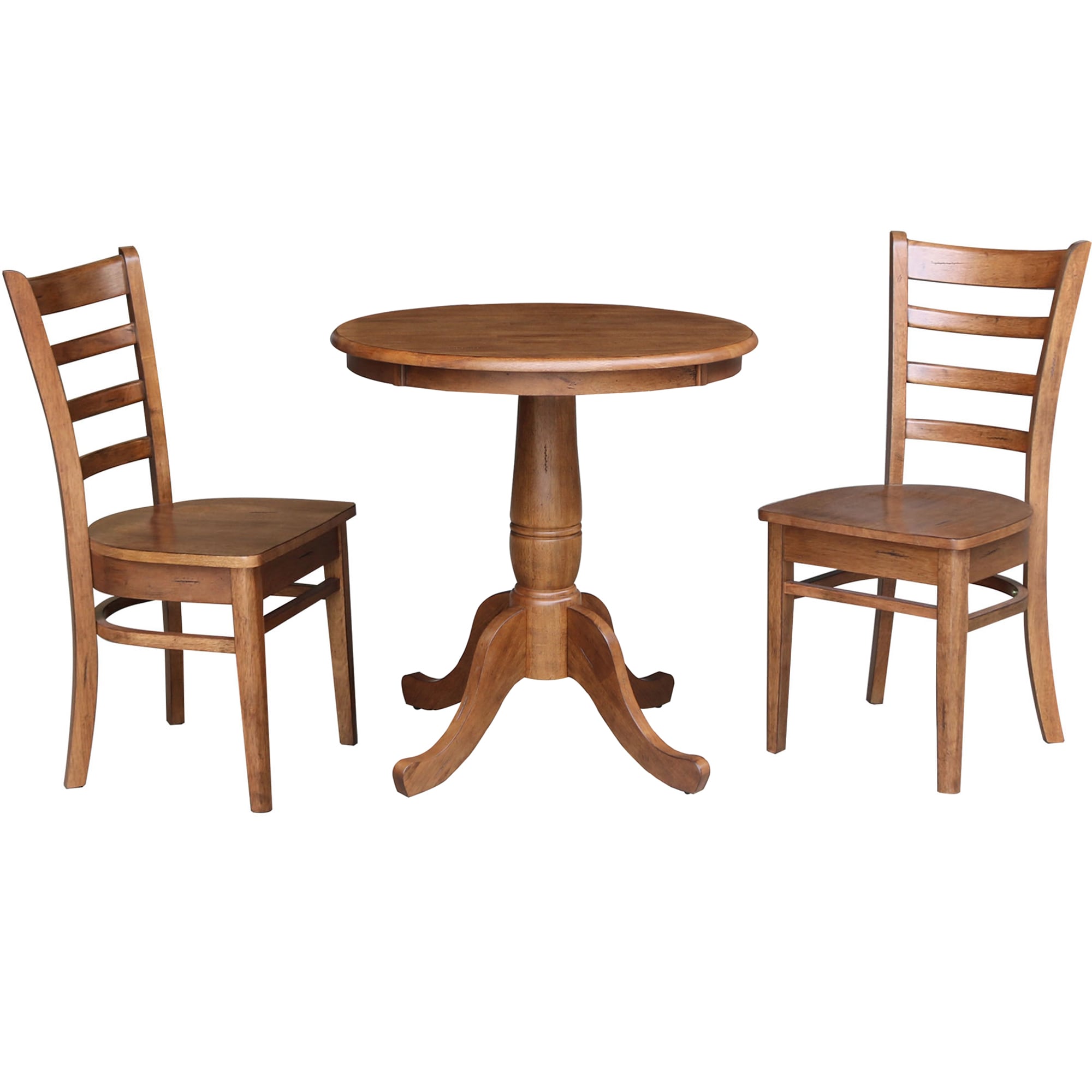 International Concepts K42-30RT-C617-2 Distressed Oak Traditional Dining Room Set with Round Table ( Seats 2 )