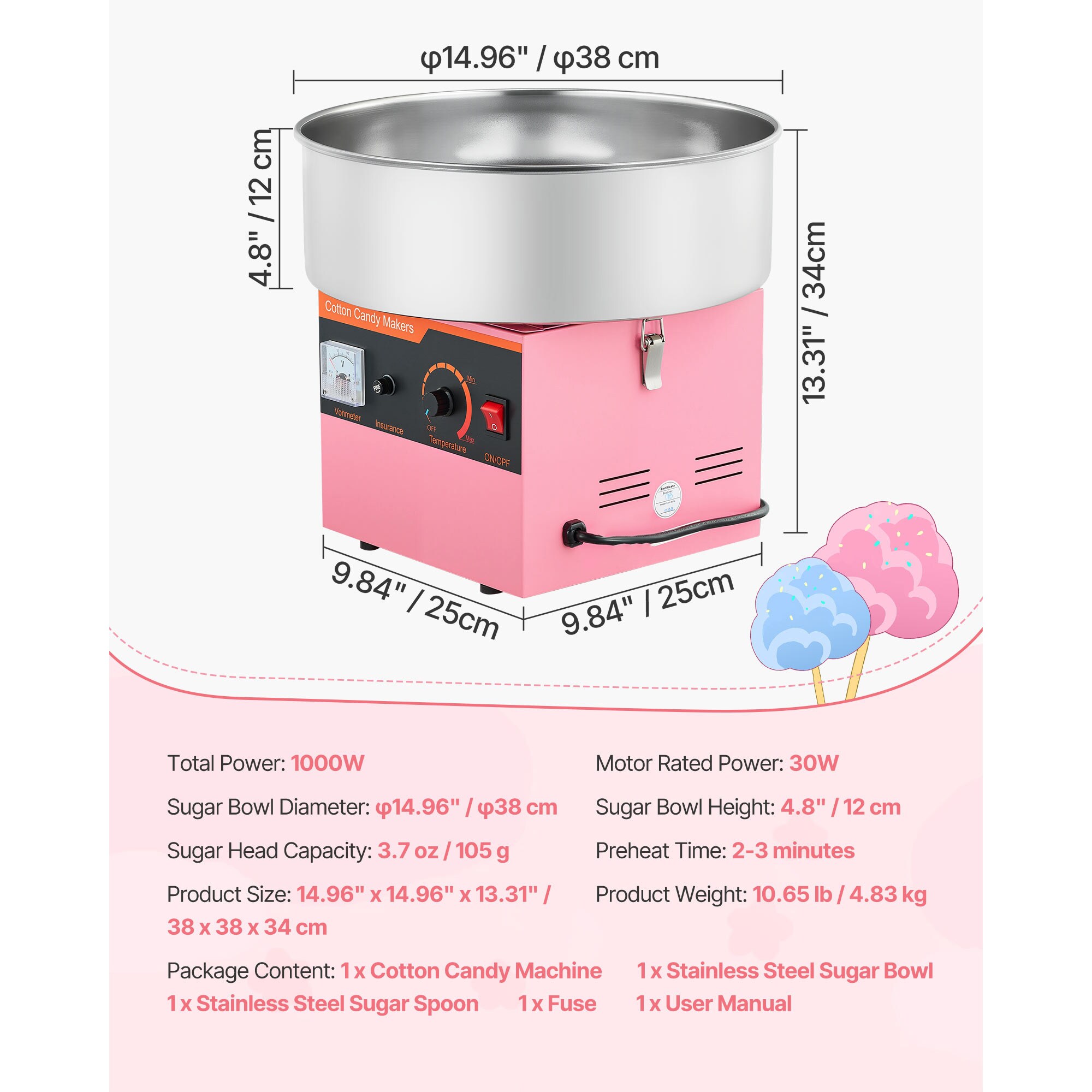 VEVOR SCTSXXHMHTJF11368V1 Cotton-Candy-Makers - View #7