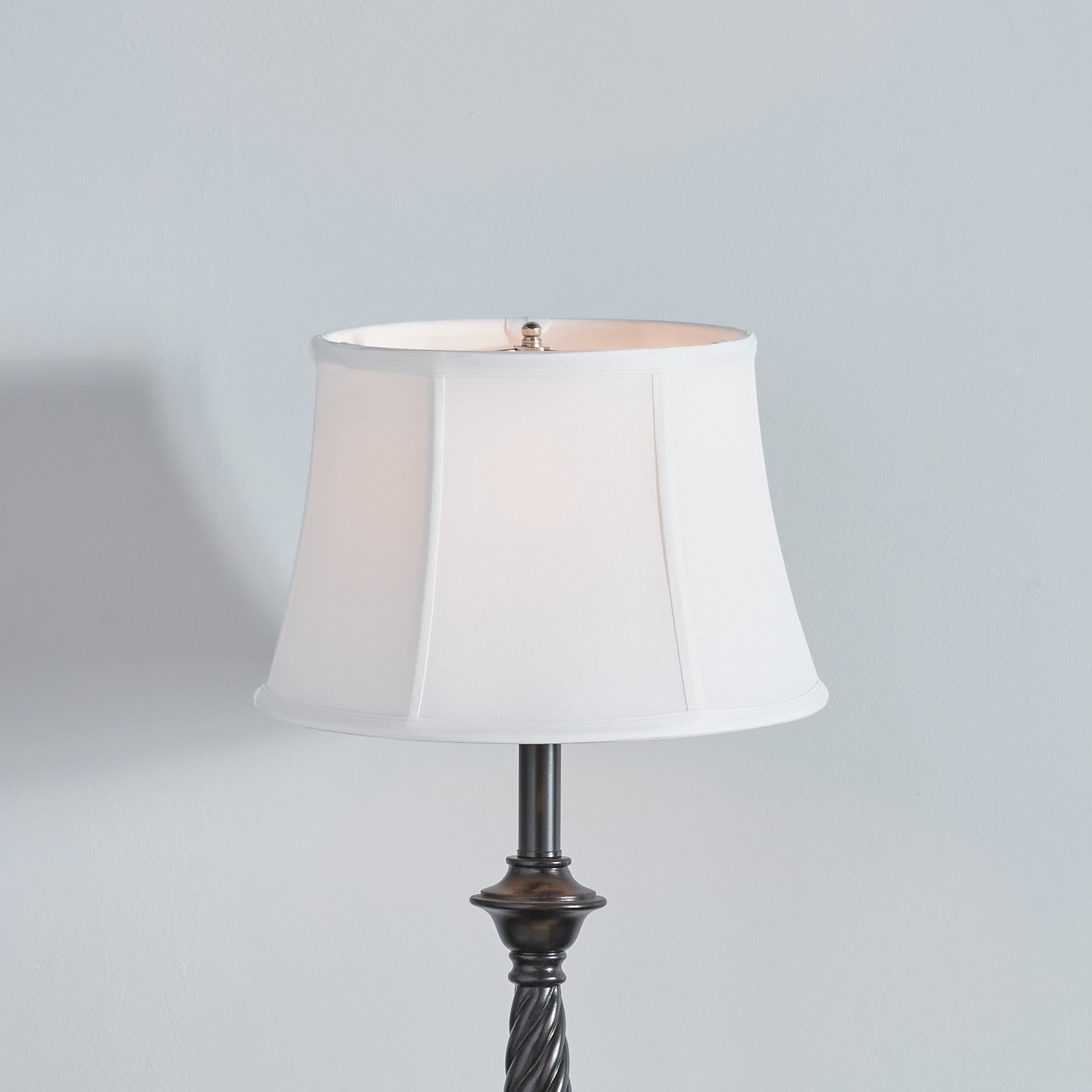 Allen + Roth 9-in X 13-in White Fabric Bell Lamp Shade In The Lamp 