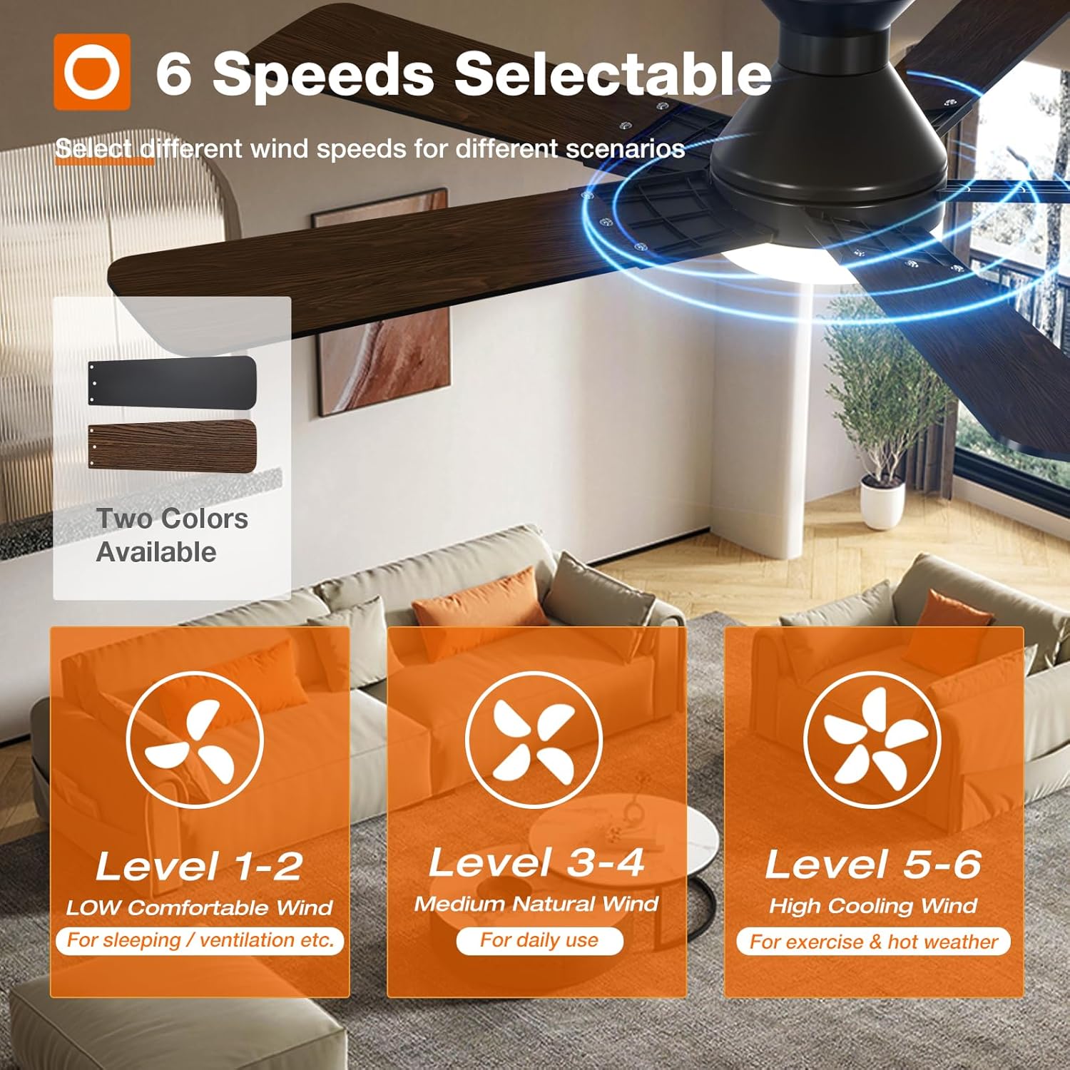 Amico 52-BK-5CCT-RV Ceiling-Fans - View #2