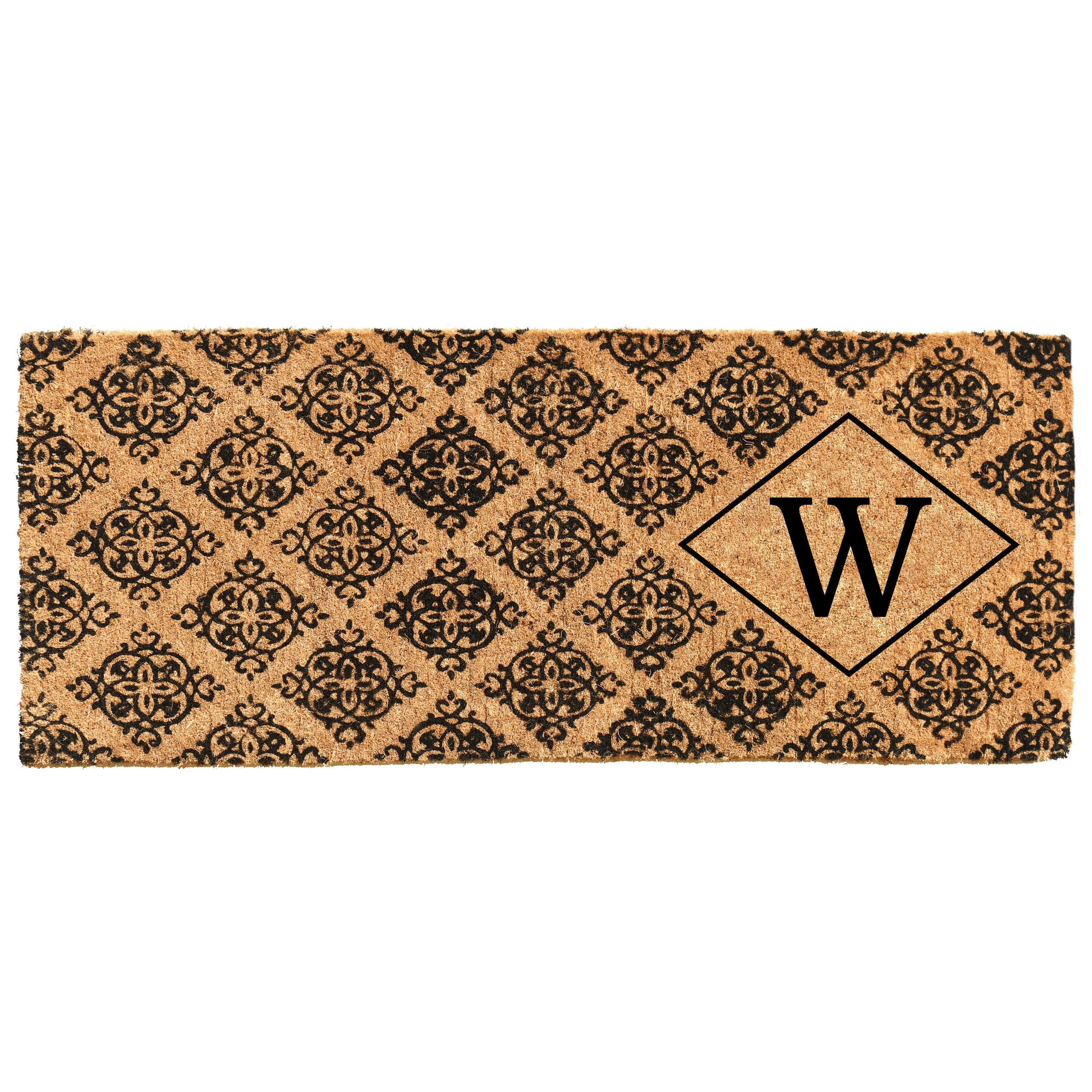 Callowaymills 103331846W 18-in x 46-in Natural/Black Coir Non-Slip Grip Indoor or outdoor Decorative Door Mat