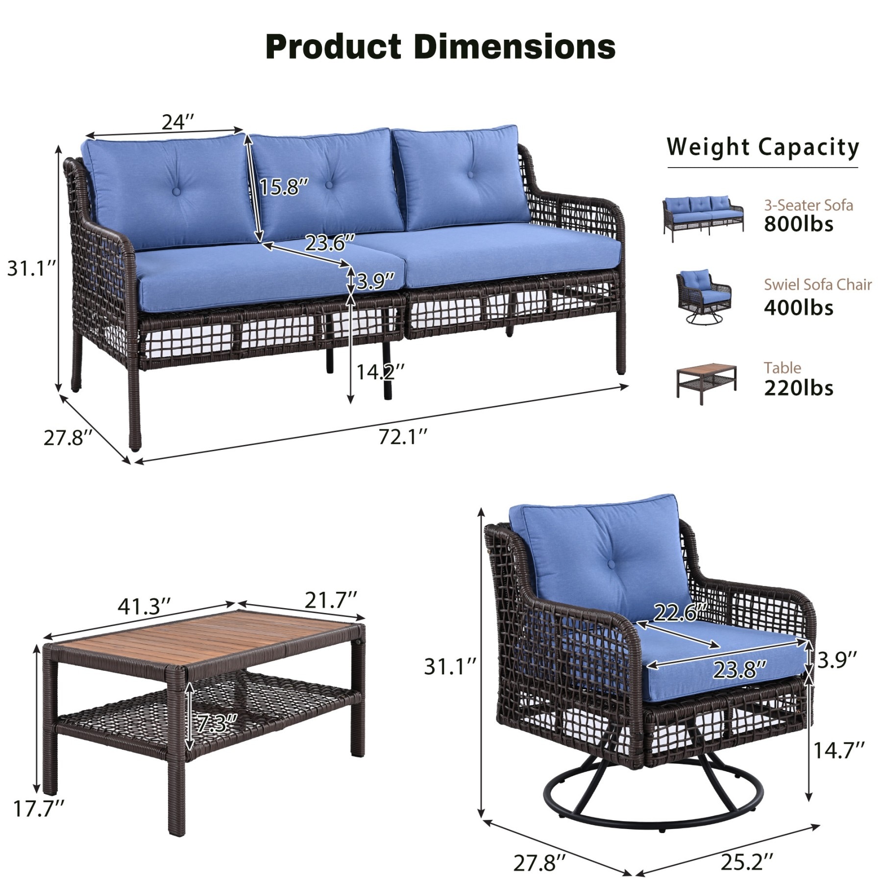 Maocao Hoom SH01242A Patio-Conversation-Sets - View #4