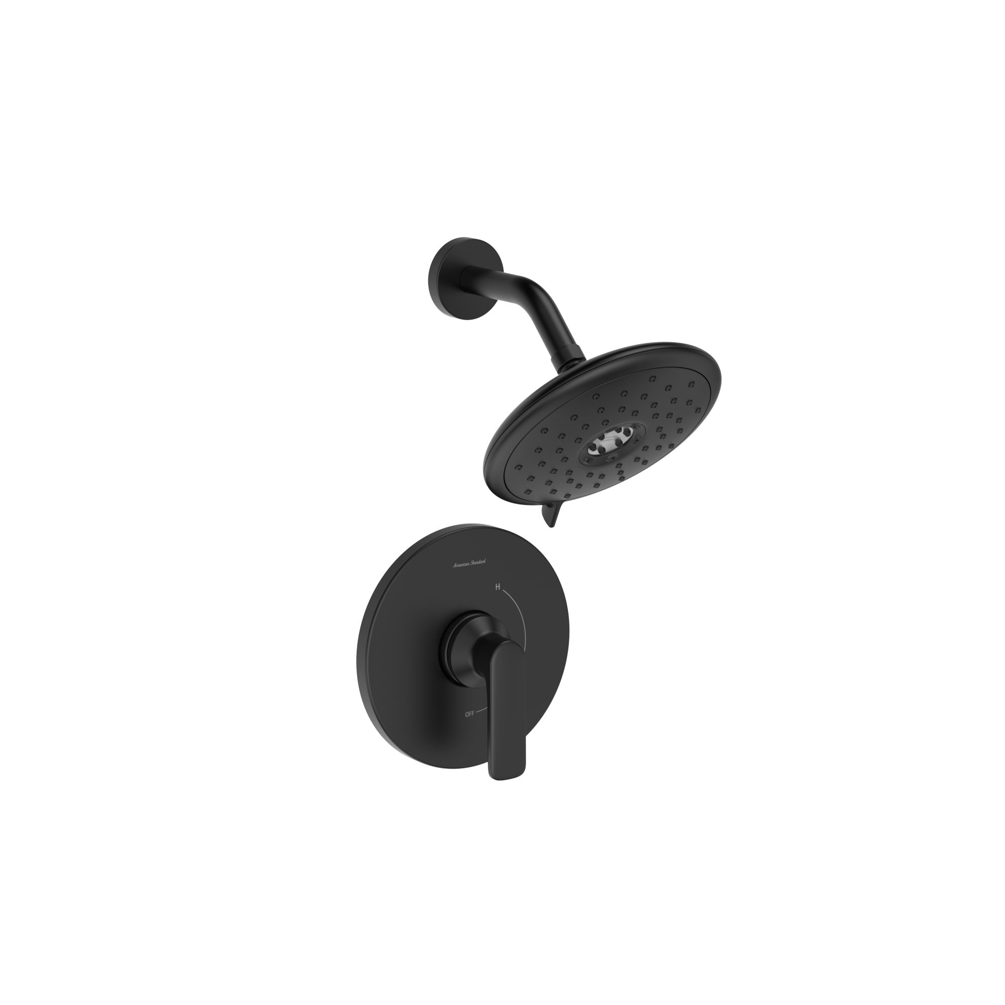 Matte Black Wall Mounted Shower Trim Kit with Lever Handle