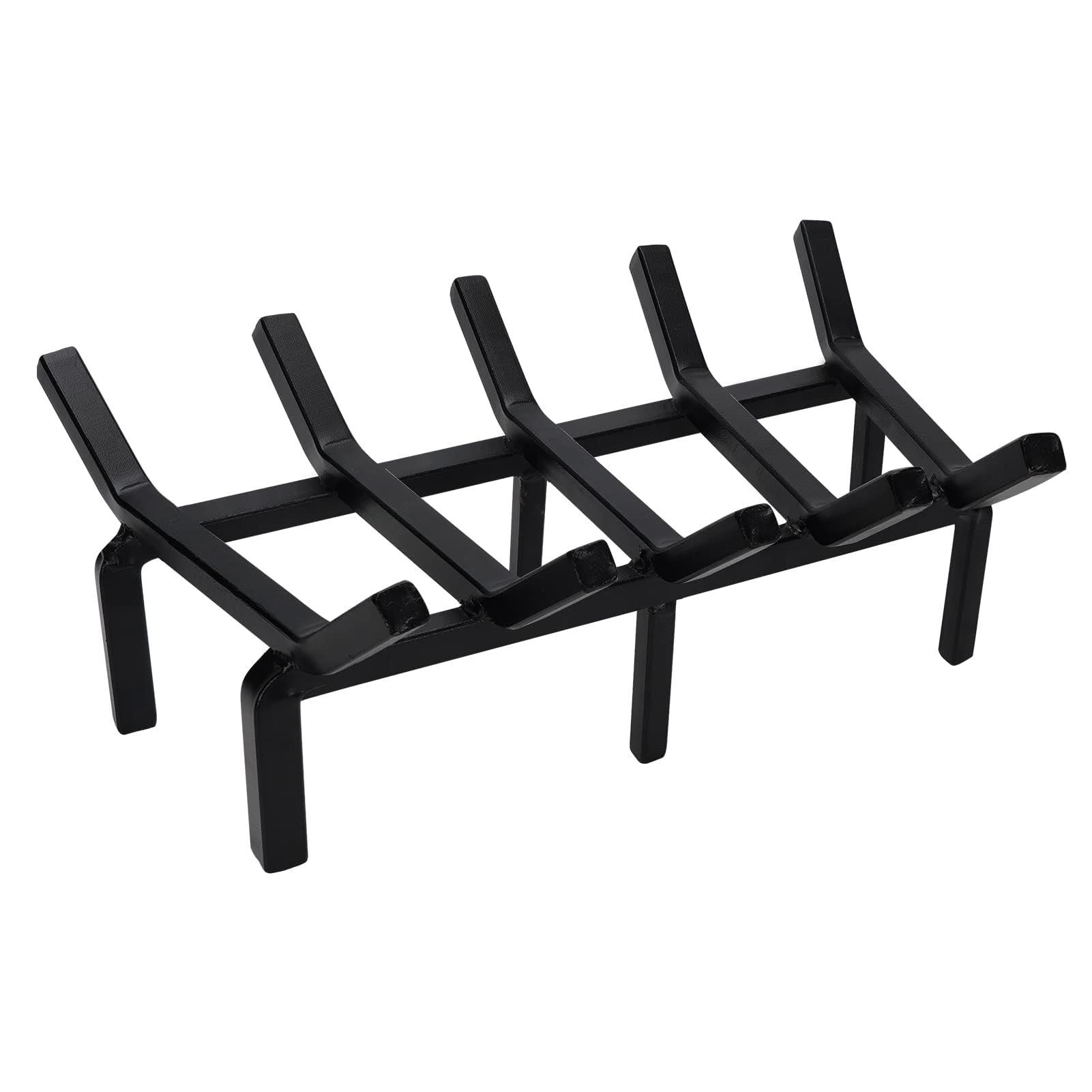 CYIKE  17 Inch Fireplace Grate Heavy Duty Solid Steel Firewood Holder Log Rack for Indoor Hearth Outdoor Fire Pit Chimney Kindling Tool with