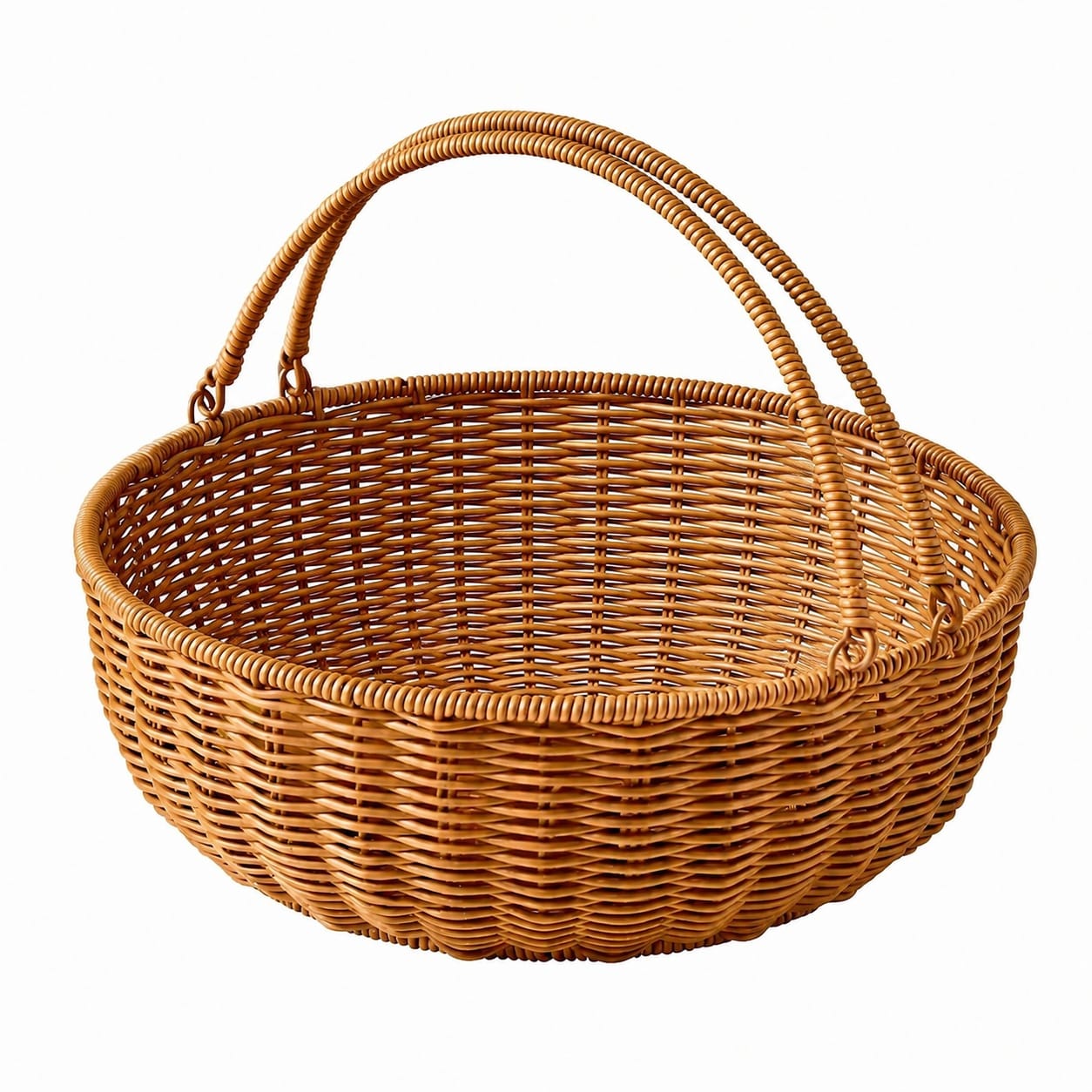 Aoibox  12 in Diameter Handwoven Polyethylene Fruit Bowl with Handles Large Storage Basket for Fruits Vegetables Bread Snacks
