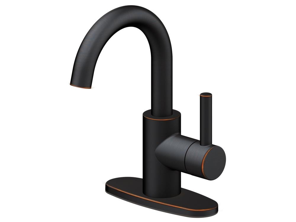 Jacuzzi MP43845 Duncan Oil Rubbed Bronze 1-handle 4-in centerset WaterSense Bathroom Sink Faucet with Drain with Deck Plate