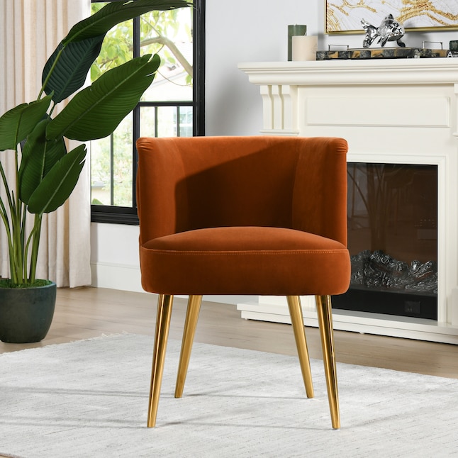 Contemporary Accent Chair In The Chairs, Burnt Orange Velvet Dining Chairs Uk