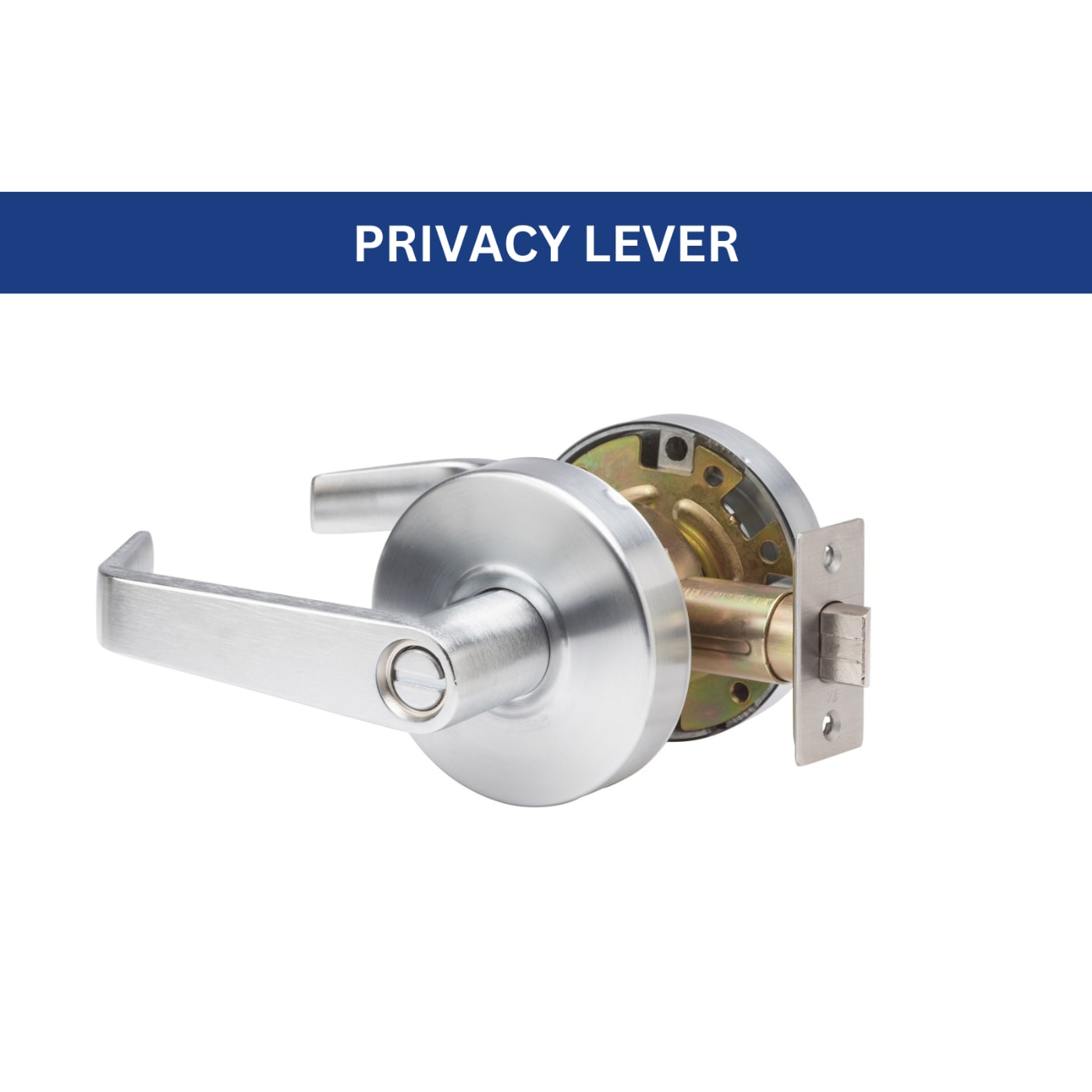 Global Door Controls GAL-1140L-R-626 Eiffel Standard Duty Grade 2 Commercial Cylindrical Brushed Chrome Interior or Bed/Bath Privacy Door Handle