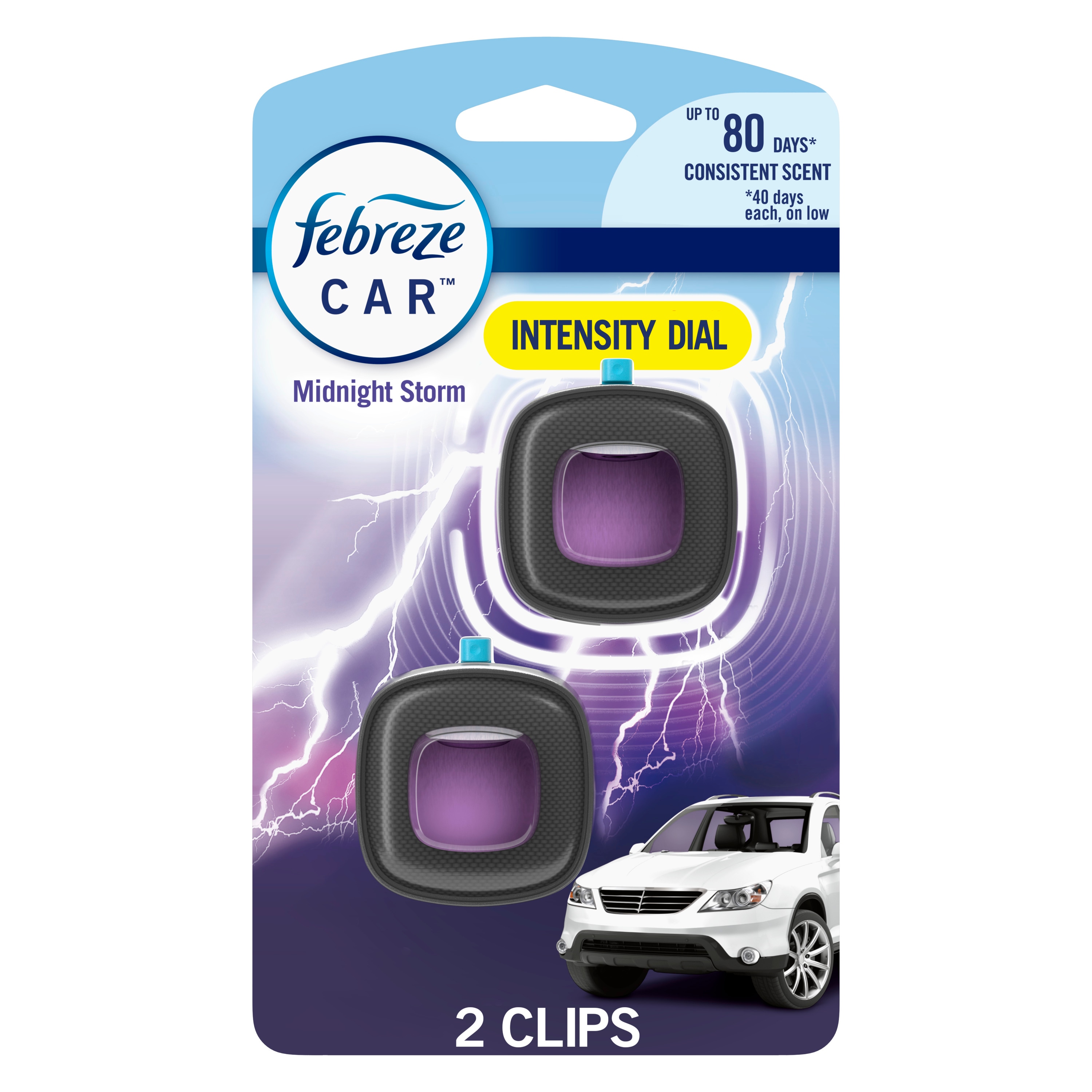 Febreze 3077201053 CAR 2 Count Midnight Storm Dispenser Air Freshener 2 -Pack