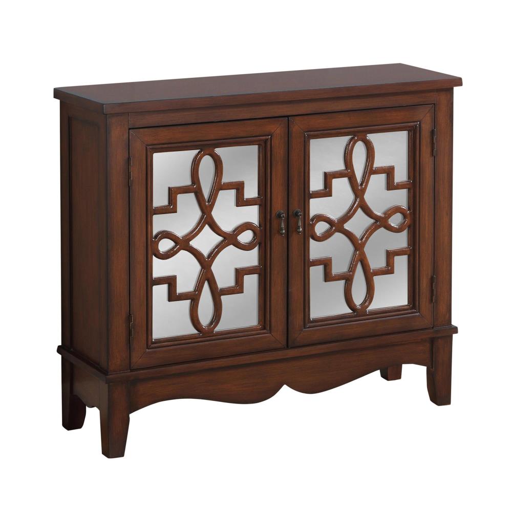 Monarch Specialties I 3846 36-in W 2 -Door Dark Walnut Accent Cabinet