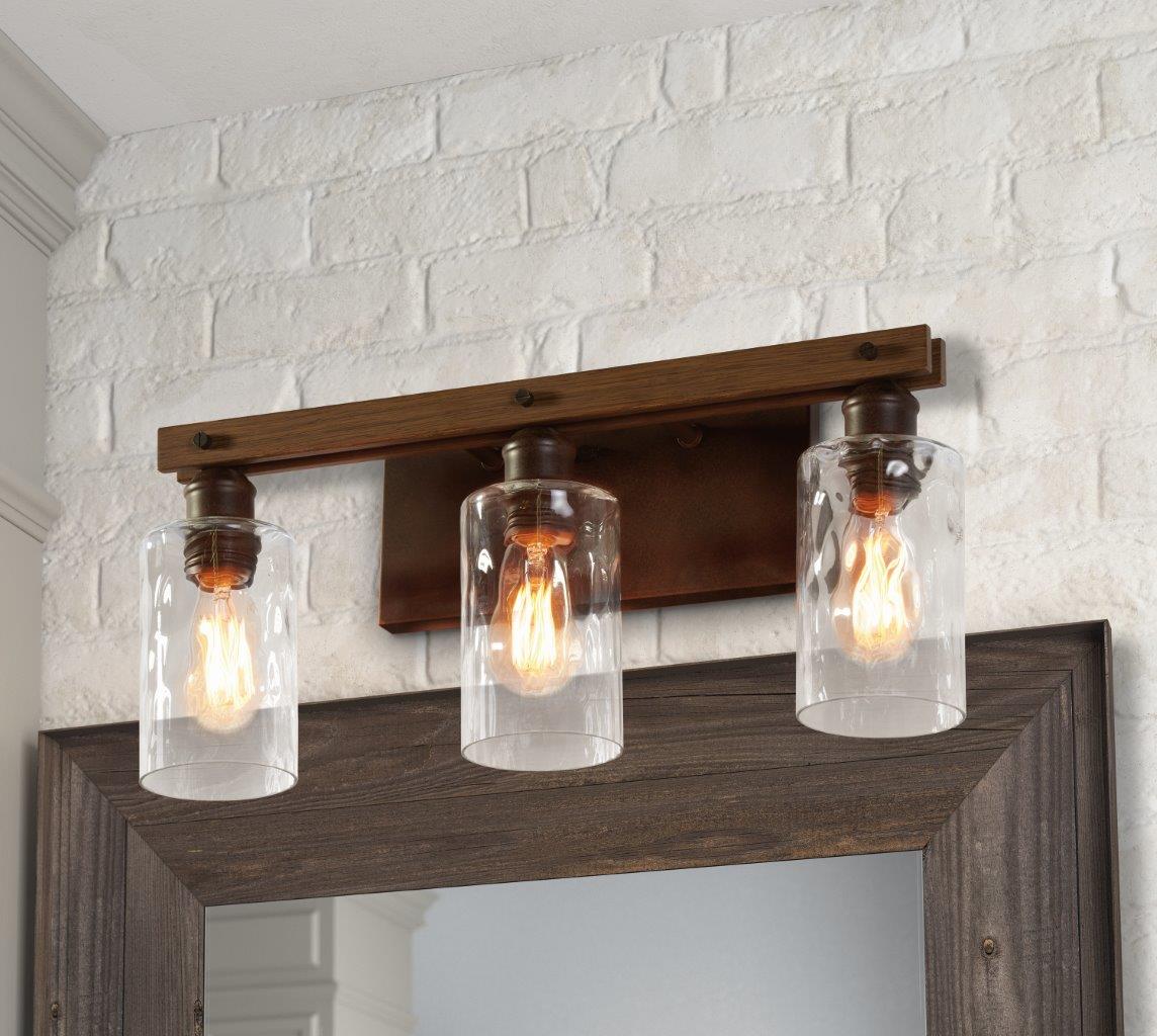Litex VB18-3BZW Ozark 21.63-in 3 -Light Bronze Transitional Vanity light bar