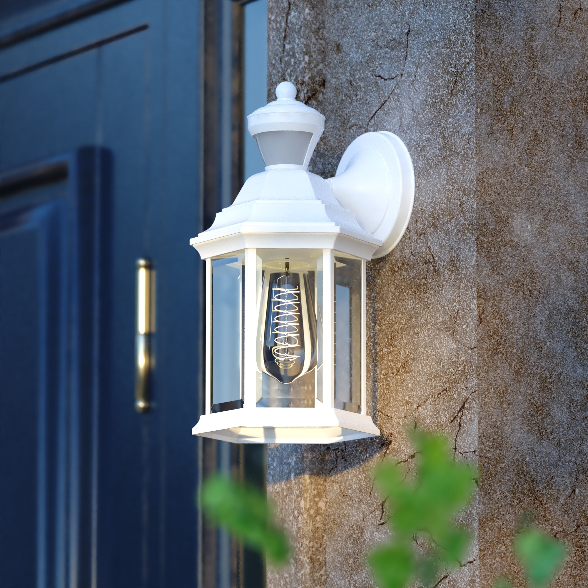 Cascadia T0730 Auburn 1 -Light 12-in H Matte White Hardwired Motion Sensor Dusk to Dawn Outdoor Wall Light