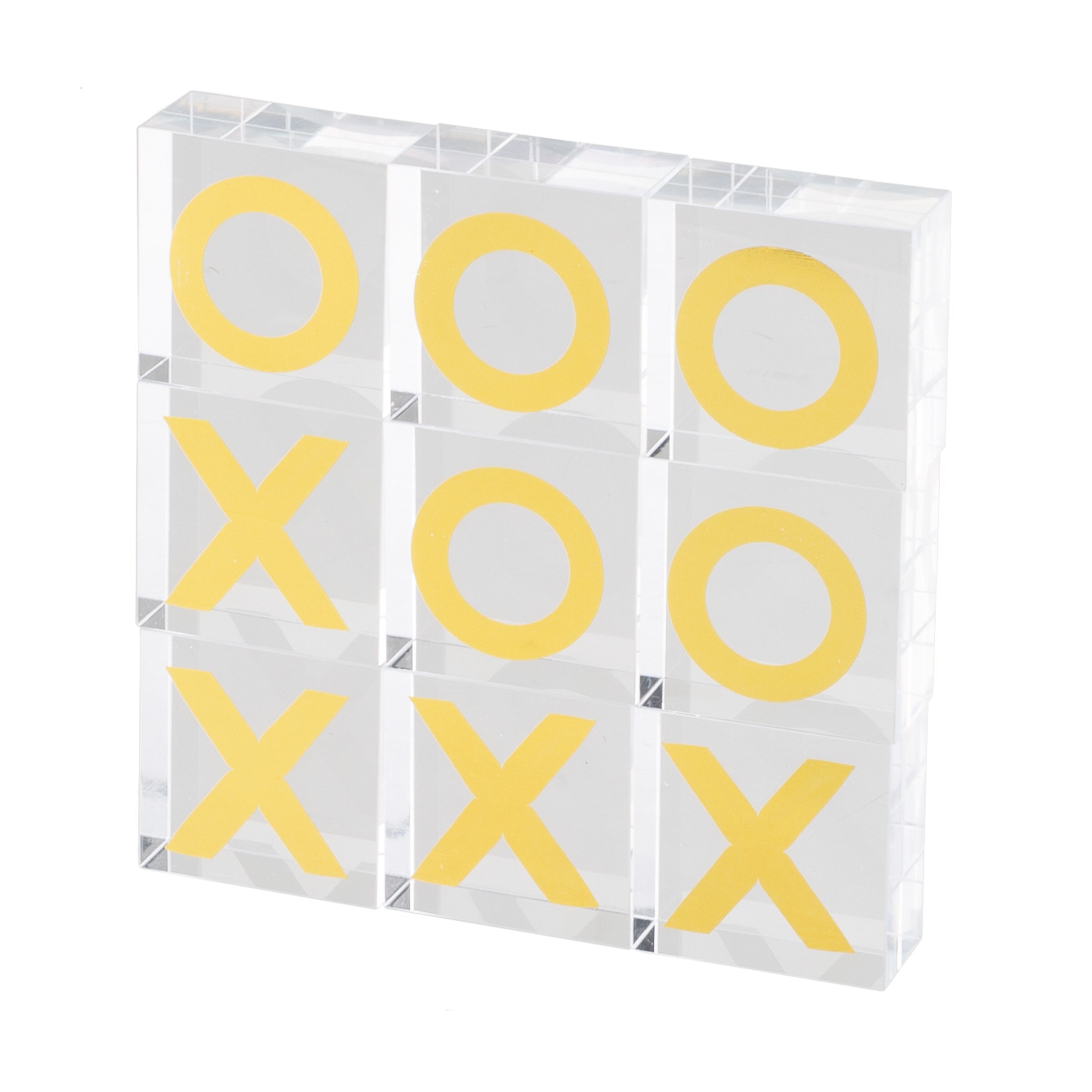 CosmoLiving by Cosmopolitan Gold Acrylic Tic Tac Toe Game Set with