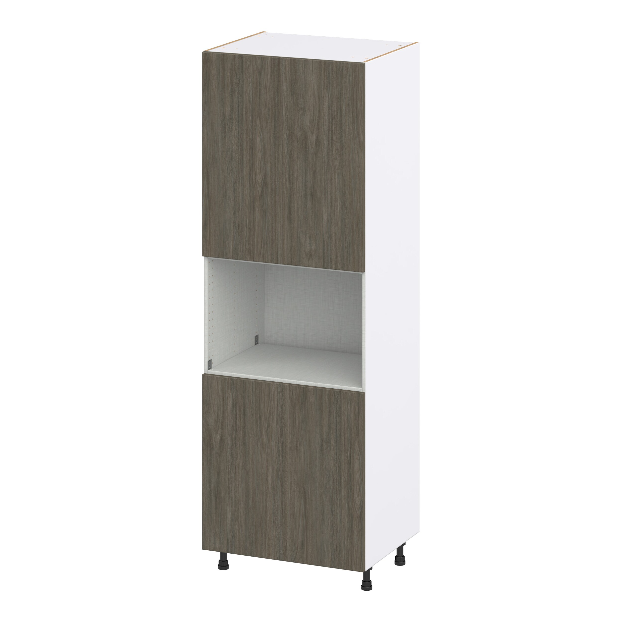 Hugo&Borg DSTM3089.5-SA Savane 30-in W x 89.5-in H x 24-in D Textmel Microwave Pantry Fully assembled Cabinet (Flat Panel Slab)