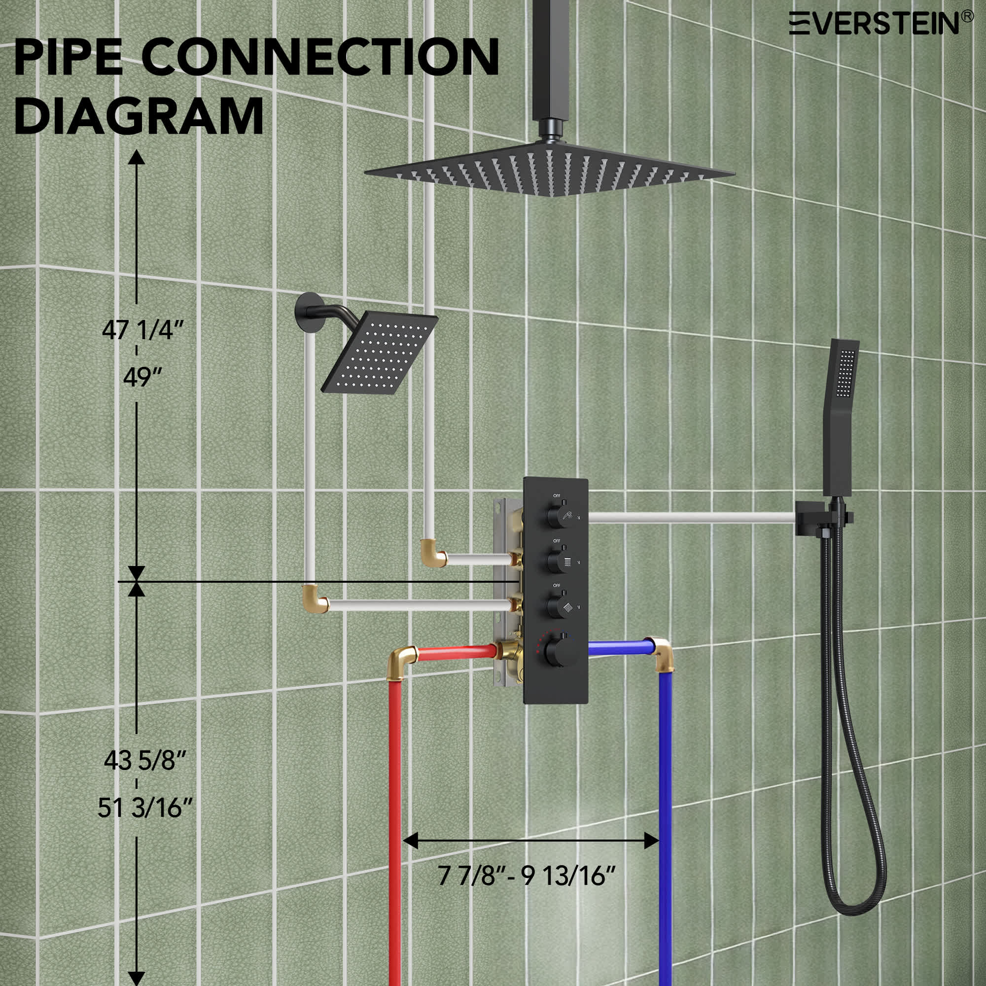 EVERSTEIN SFS-1061-BK16 Tub-Shower-Faucets - View #9