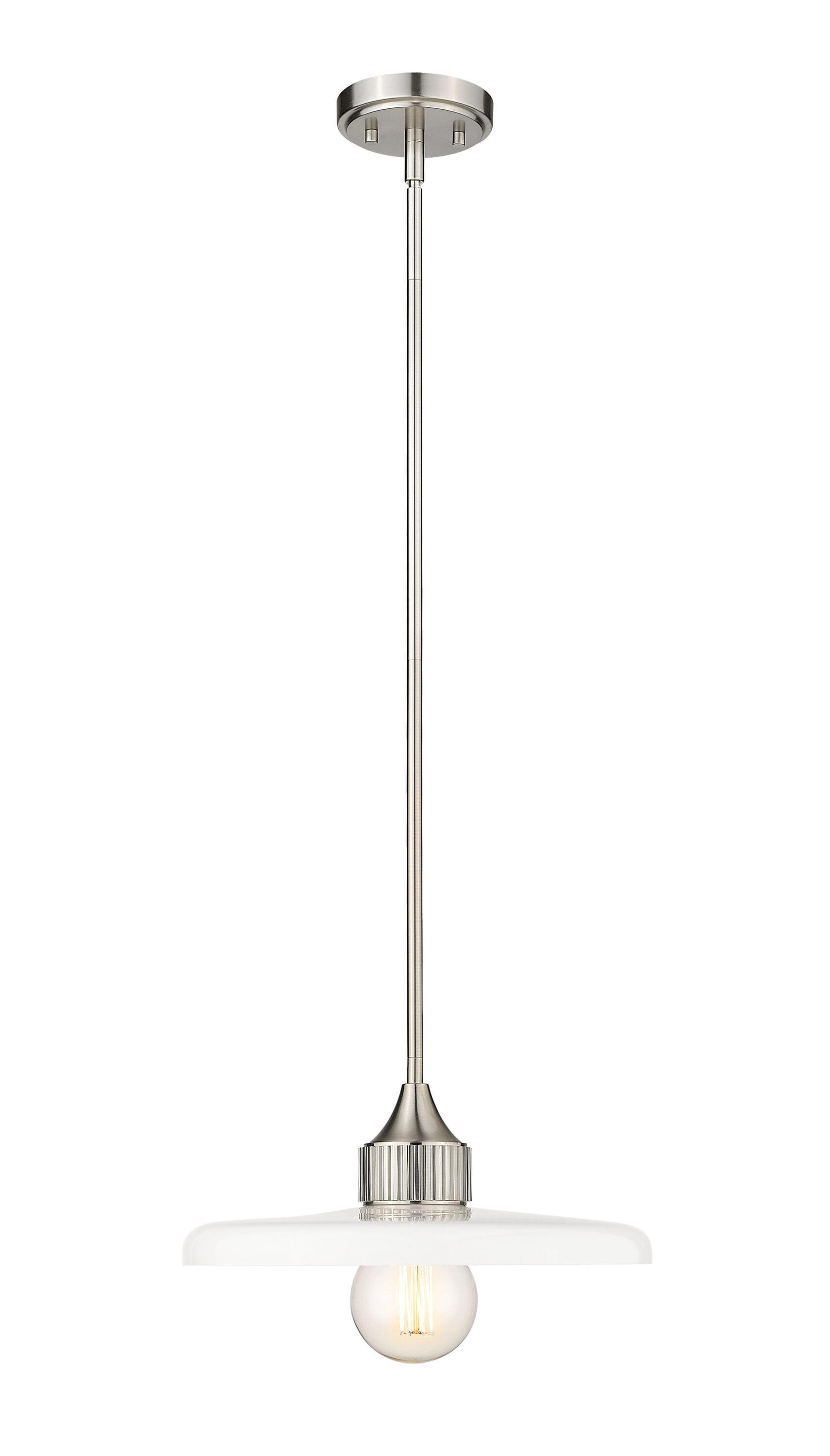 14" Brushed Nickel Glass LED Indoor/Outdoor Pendant Light