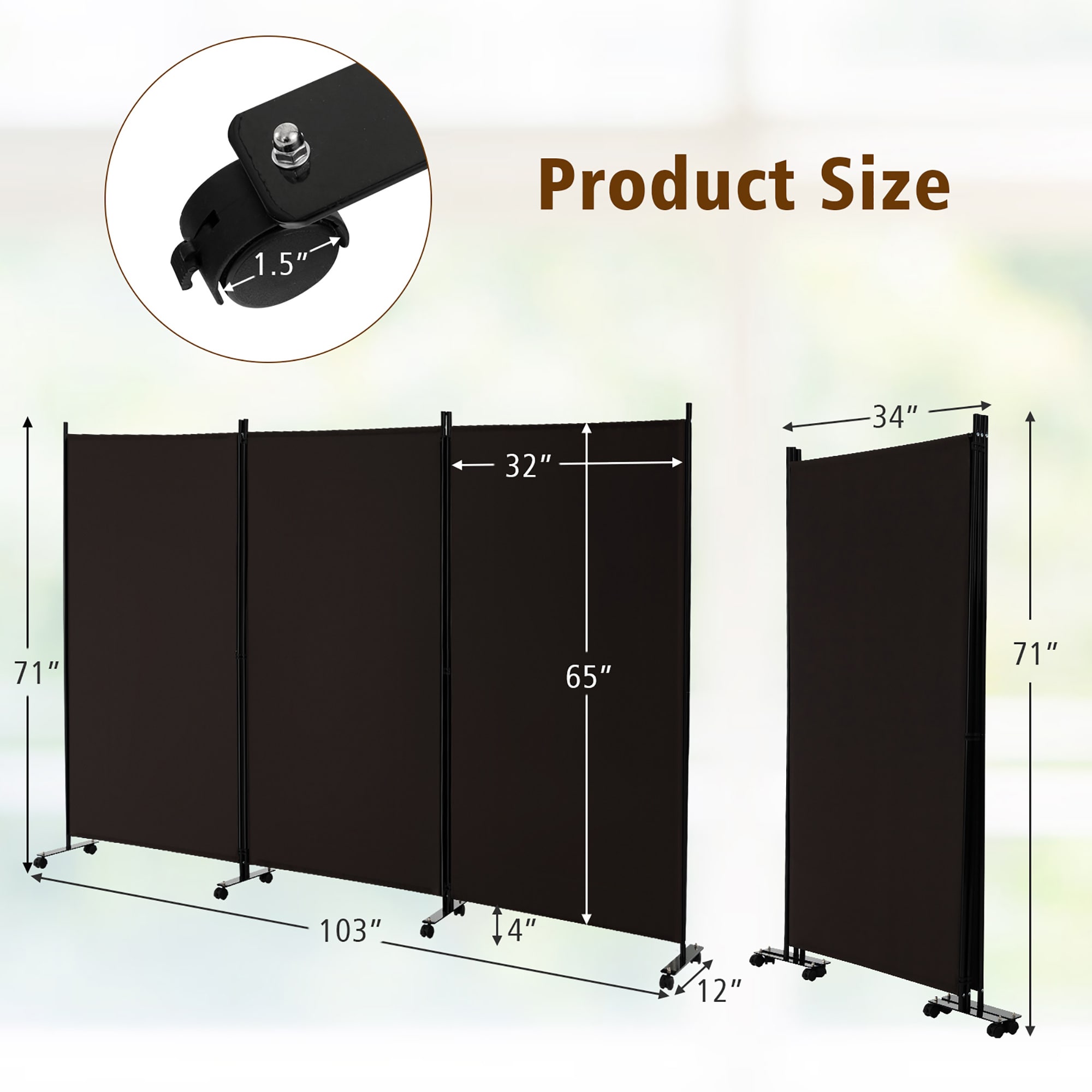 Goplus LWS00321 Indoor-Privacy-Screens - View #2