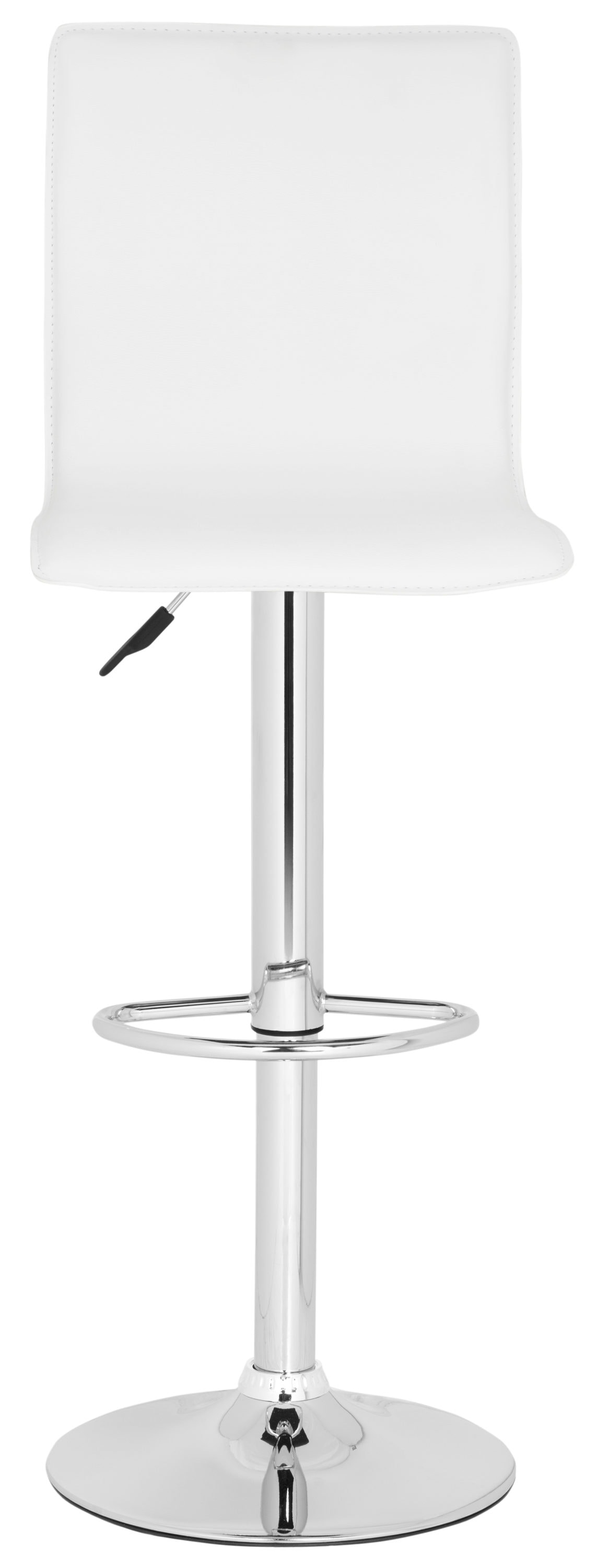Safavieh FOX7513A Magda White 23.2-in H Adjustable Height Short Square seat Swivel Metal Bar Stool