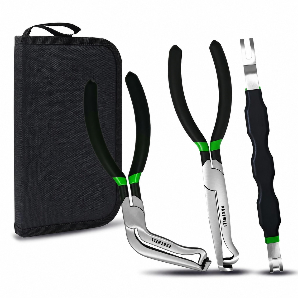 Mikiotto Electrical Disconnect Pliers Set 3 pcs Automotive Connector Removal Tool Kit for Cars Trucks and SUVs Straight and Angled Pliers