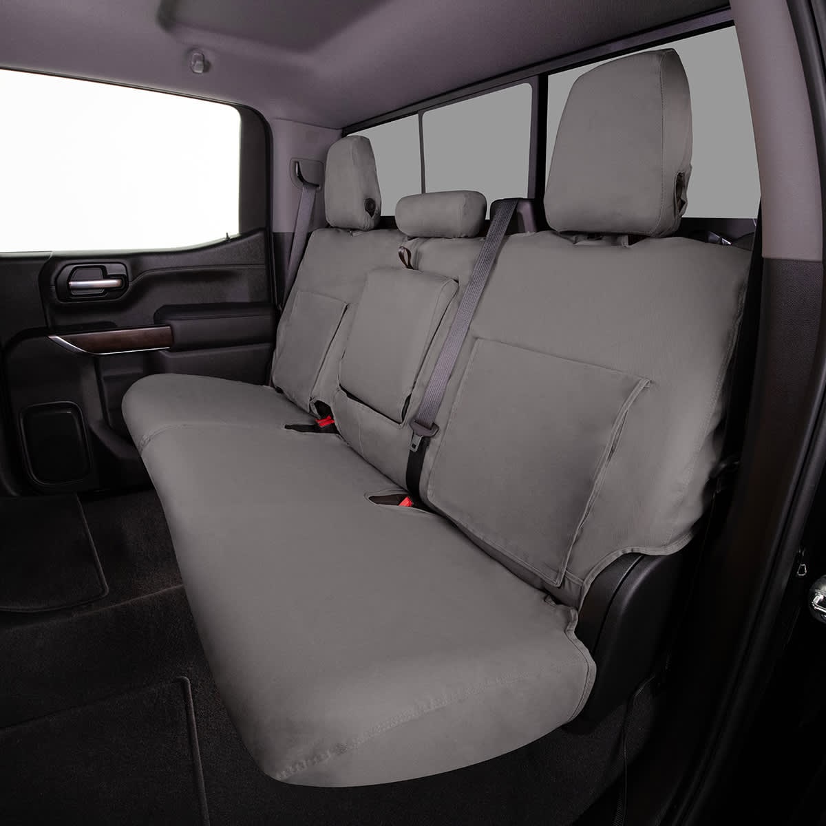 Covercraft Rear Row Custom Fit Seat Cover for 2019-2026 (Select Years) Chevrolet Silverado 1500 - Polycotton Misty Gray
