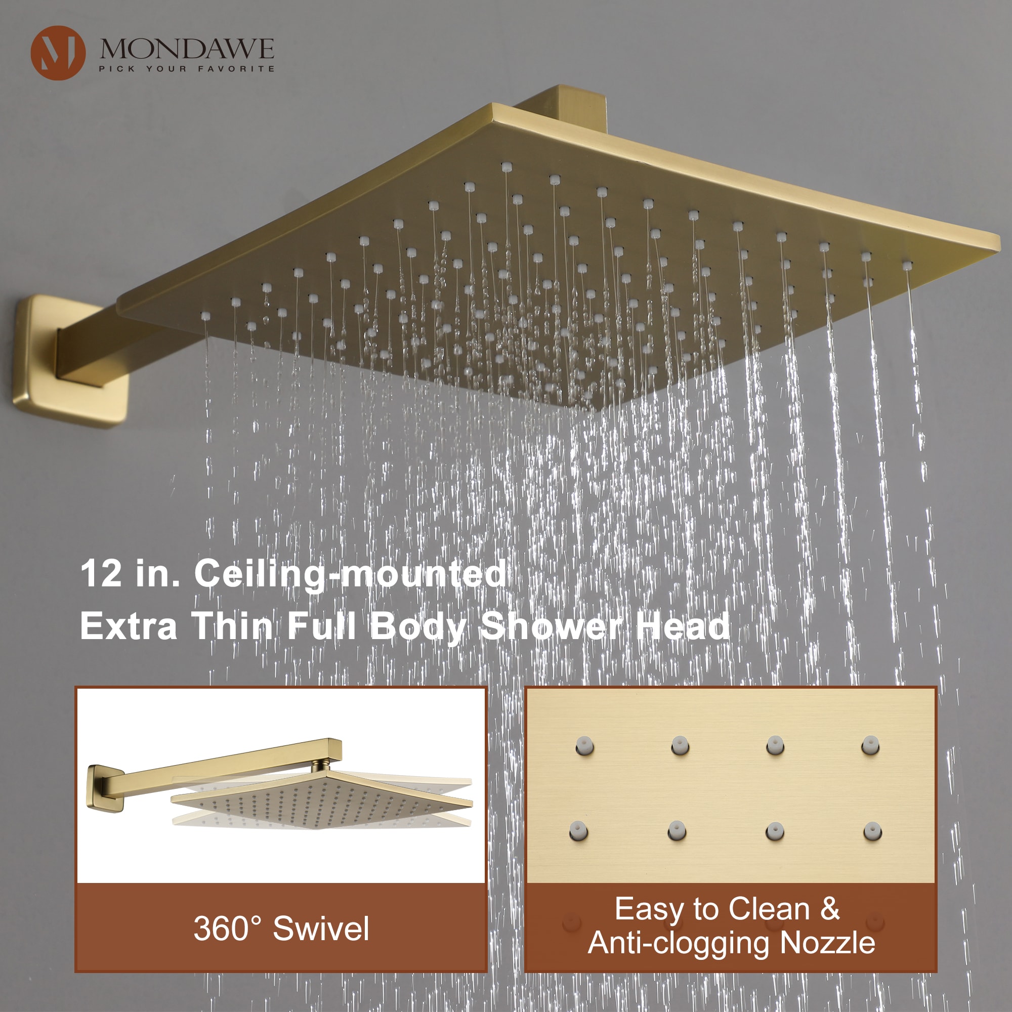 Mondawe MD-SMD01BG Showerhead-Bar-Panels - View #3