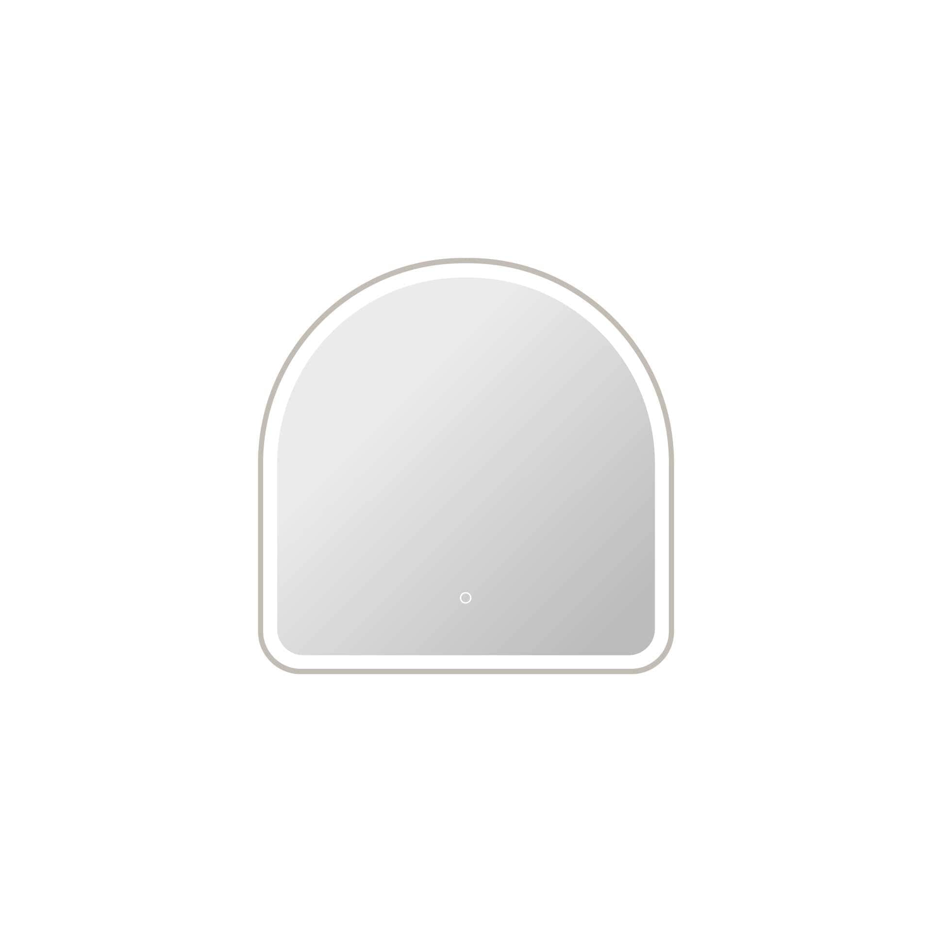 Simply Living Home Seraphine 30 inch Arch LED Front and Backlit Wall Mirror in Silver