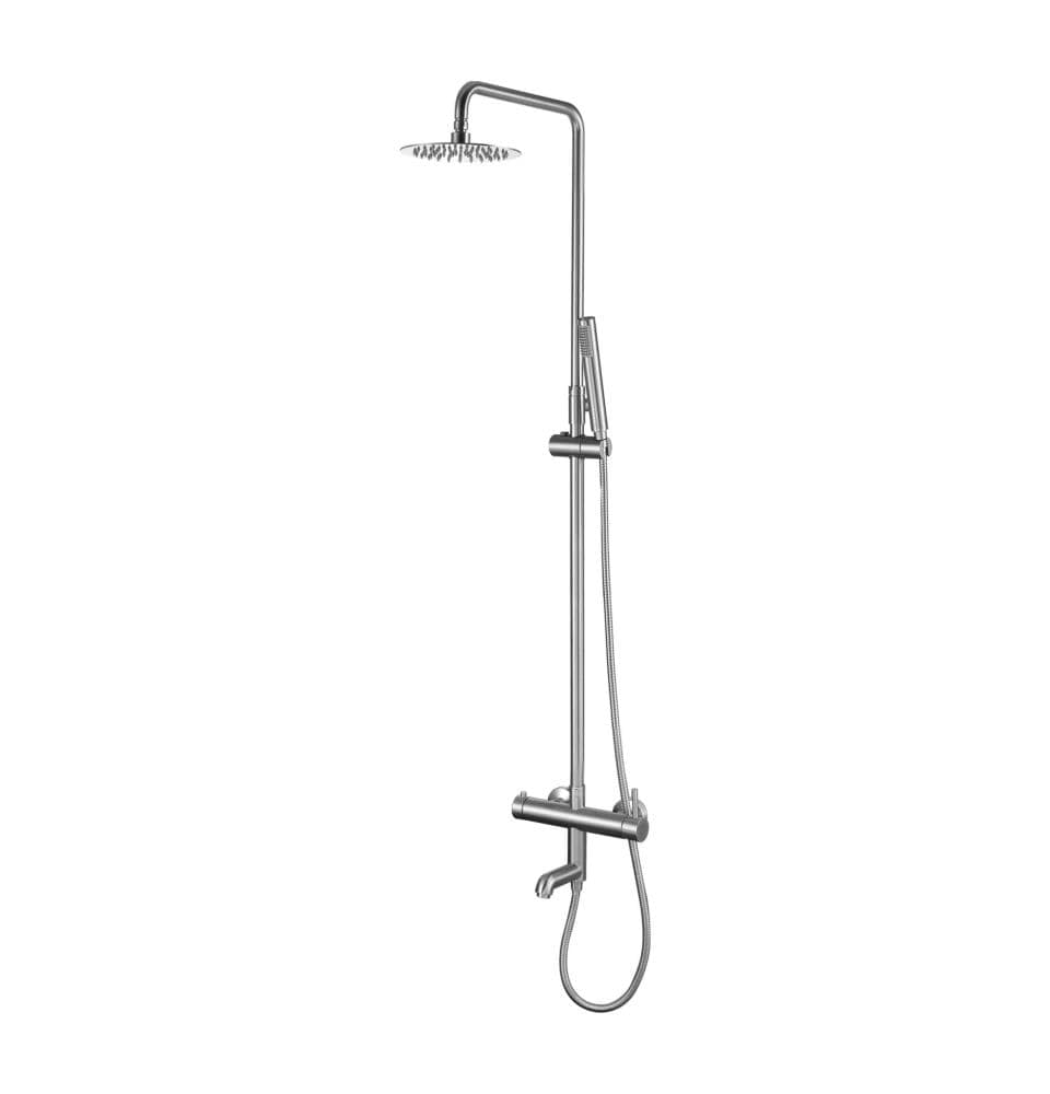 BOANN SS312WT1 Spa Brushed Nickel 8-in Built-In Shower Faucet System with 3-way Diverter