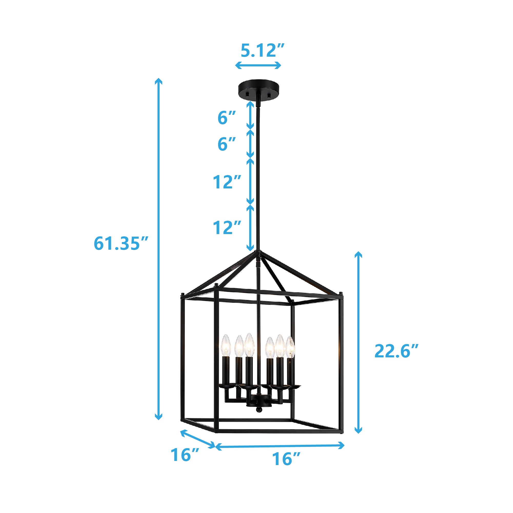 WELLFOR TTC50486BK Pendant-Lights - View #9