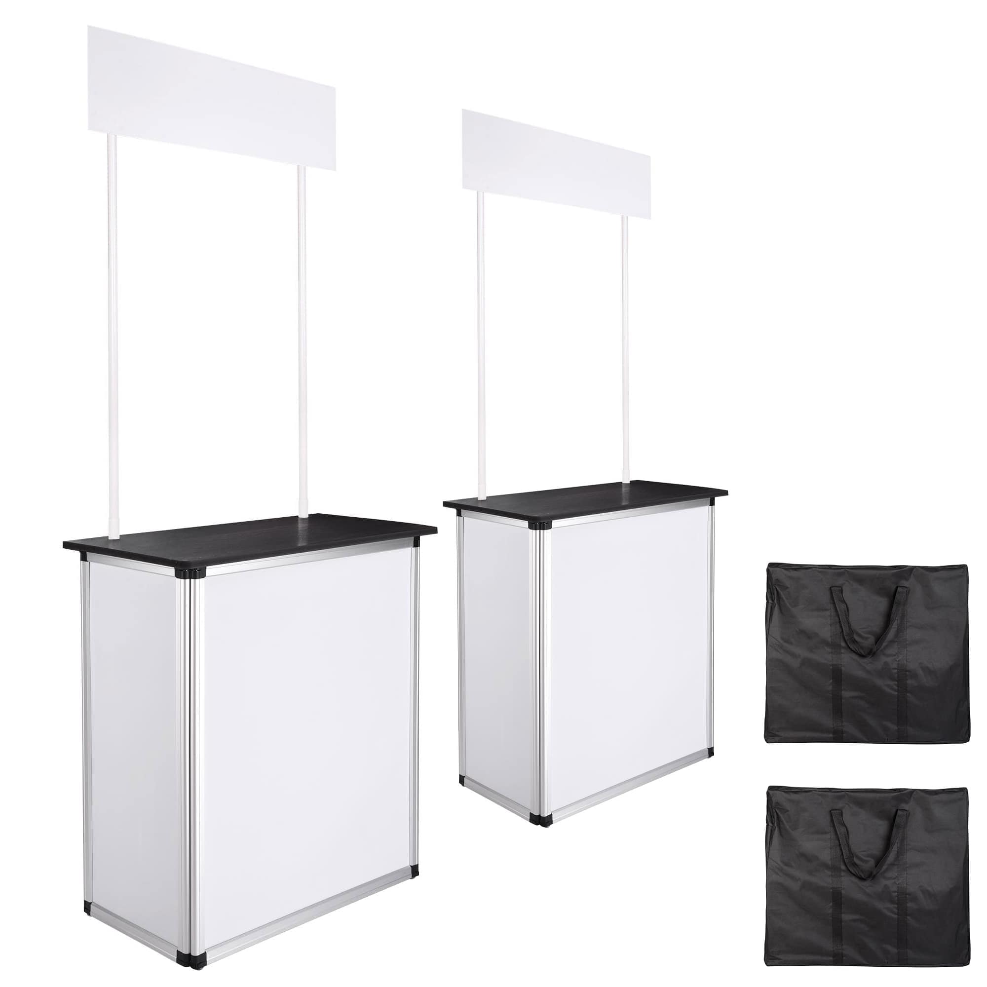 Yescom 35PDM005-WOOD-7X2-LO Popup Promotional Counter Table Booth Portable Demo Display Banner Stand 2 Pack