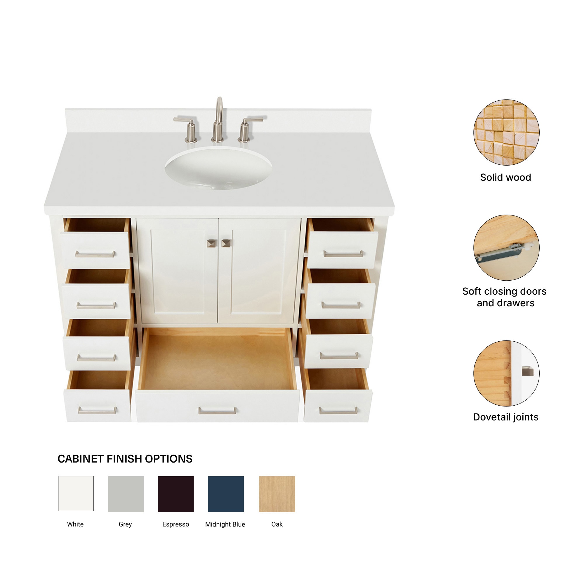 ARIEL A049SWQOVOWHT Bath-Vanity-Combo - View #5