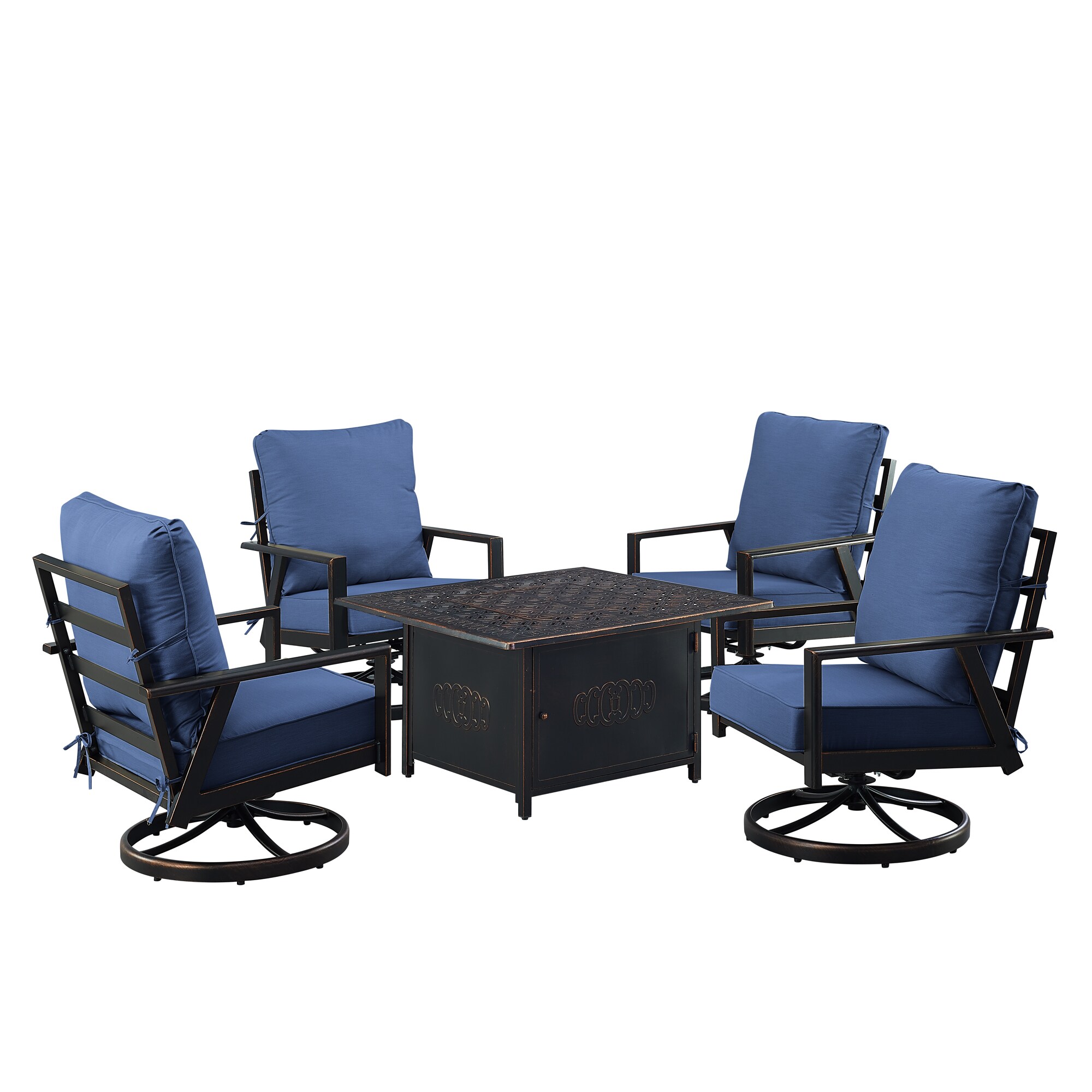 Oakland Living LUX4CHRONINBLCUA Patio-Conversation-Sets - View #4