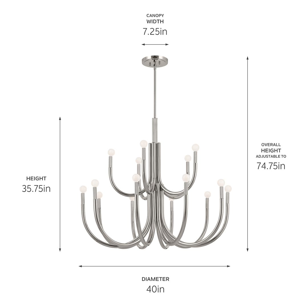 Kichler Odensa 15-Light Polished Nickel Modern/Contemporary Chandelier ...