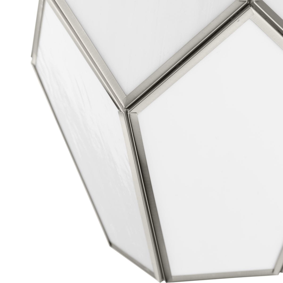 Latham Brushed Nickel Geometric Pendant Light with White Art Glass
